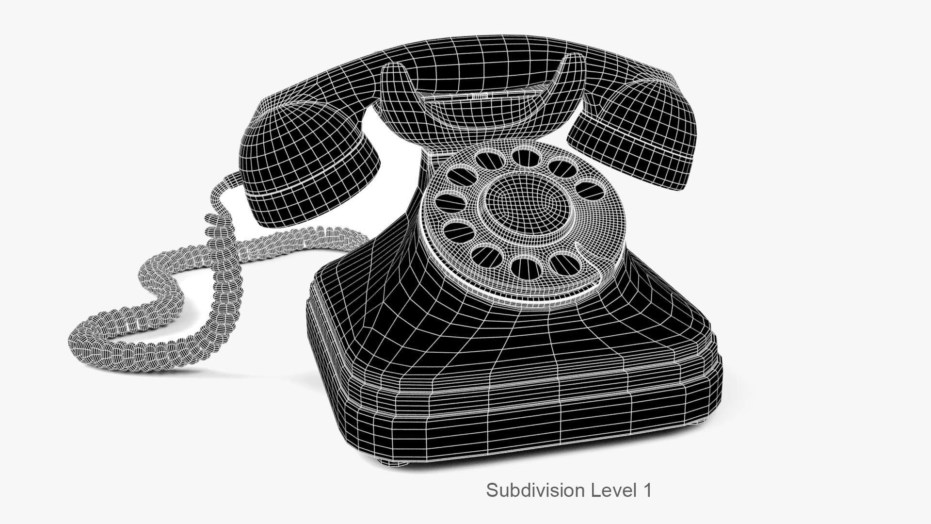 Rotary Dial Phone 3D model_12