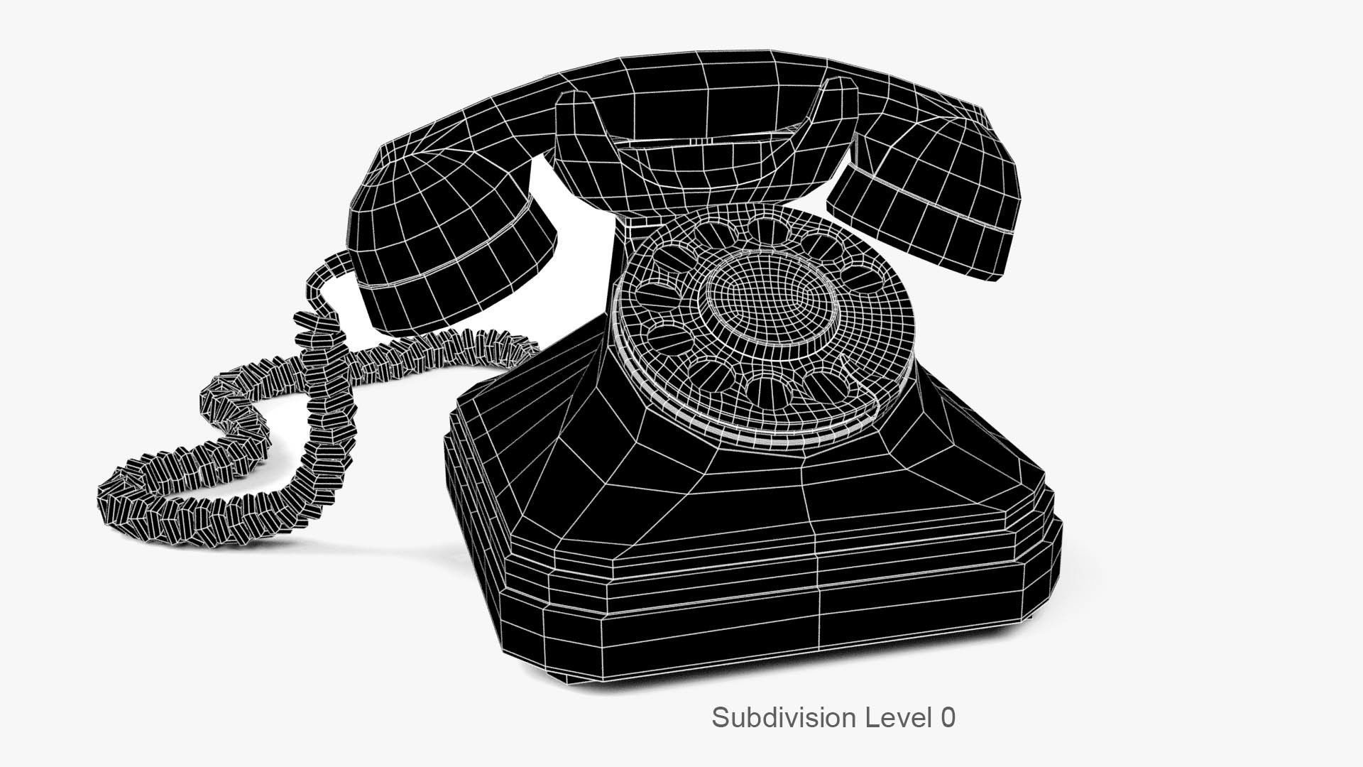 Rotary Dial Phone 3D model_11