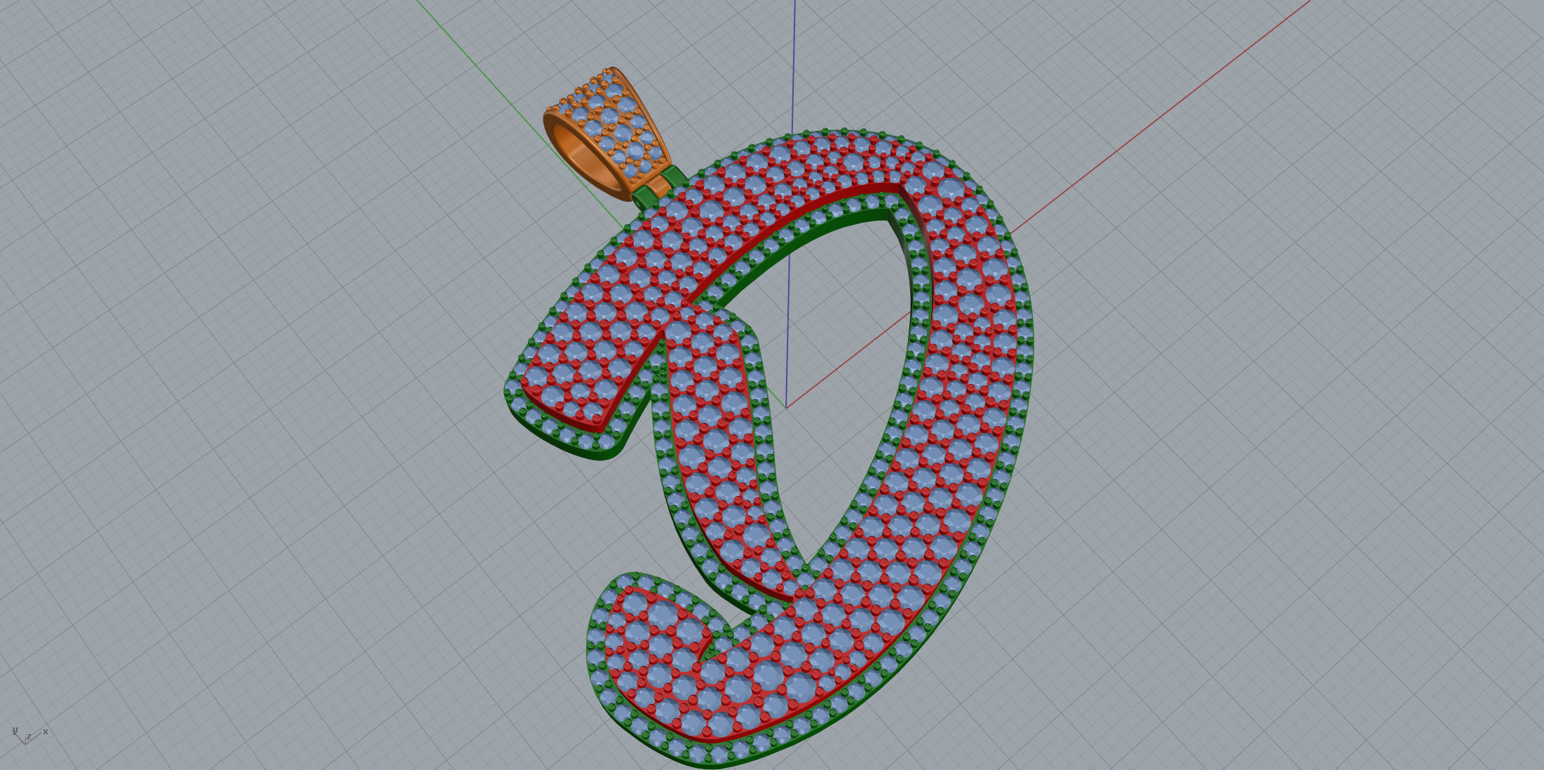 Pave Setting Font D 3D print model_1