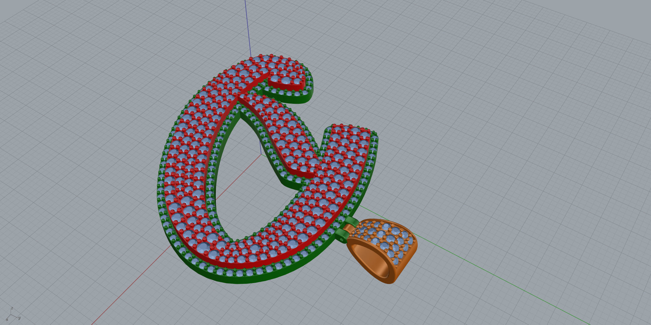 Pave Setting Font D 3D print model_5
