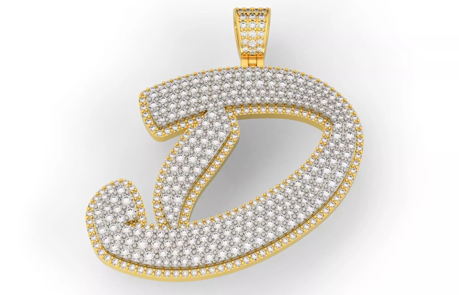 Pave Setting Font D 3D print model_0