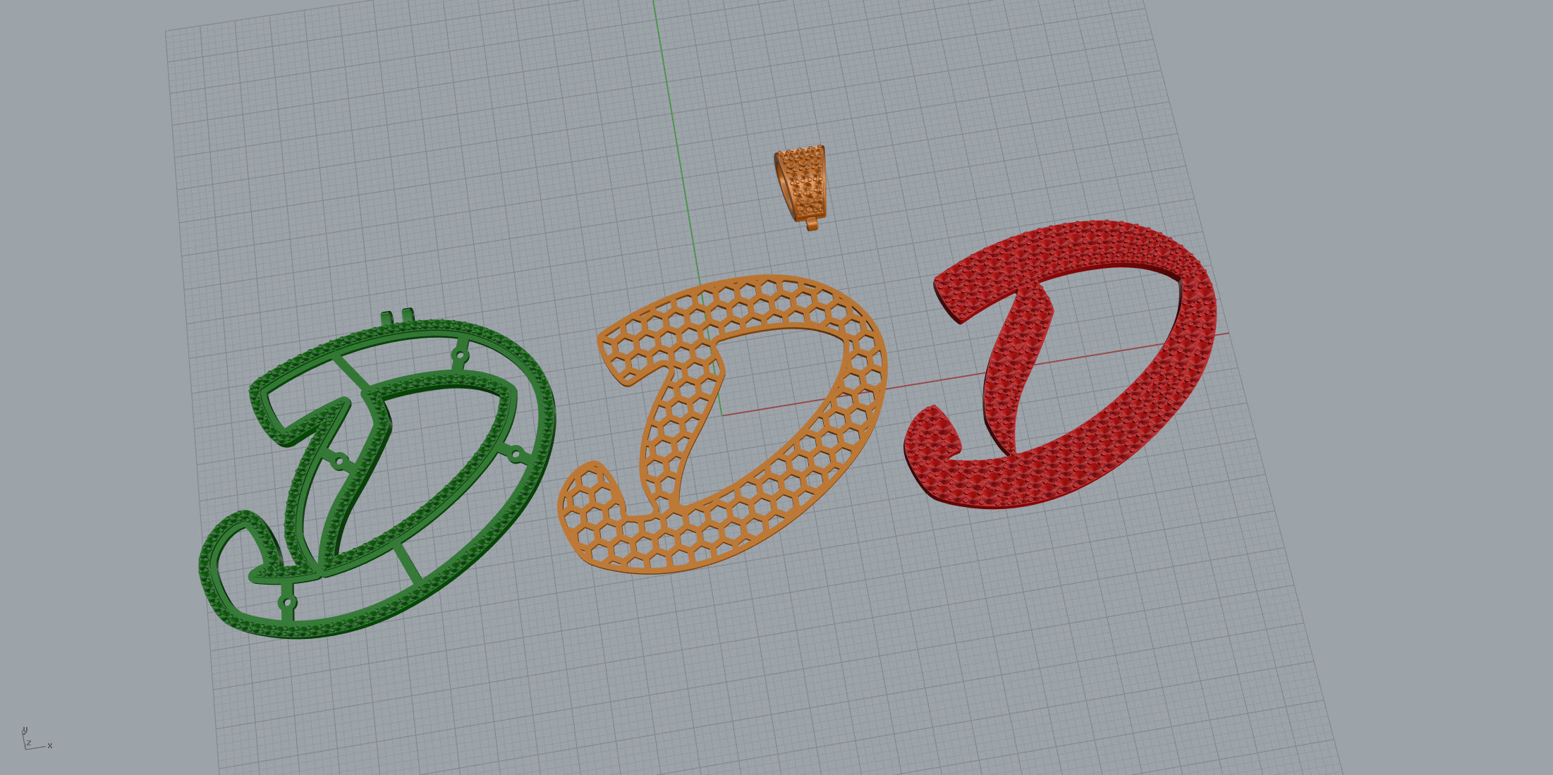 Pave Setting Font D 3D print model_10