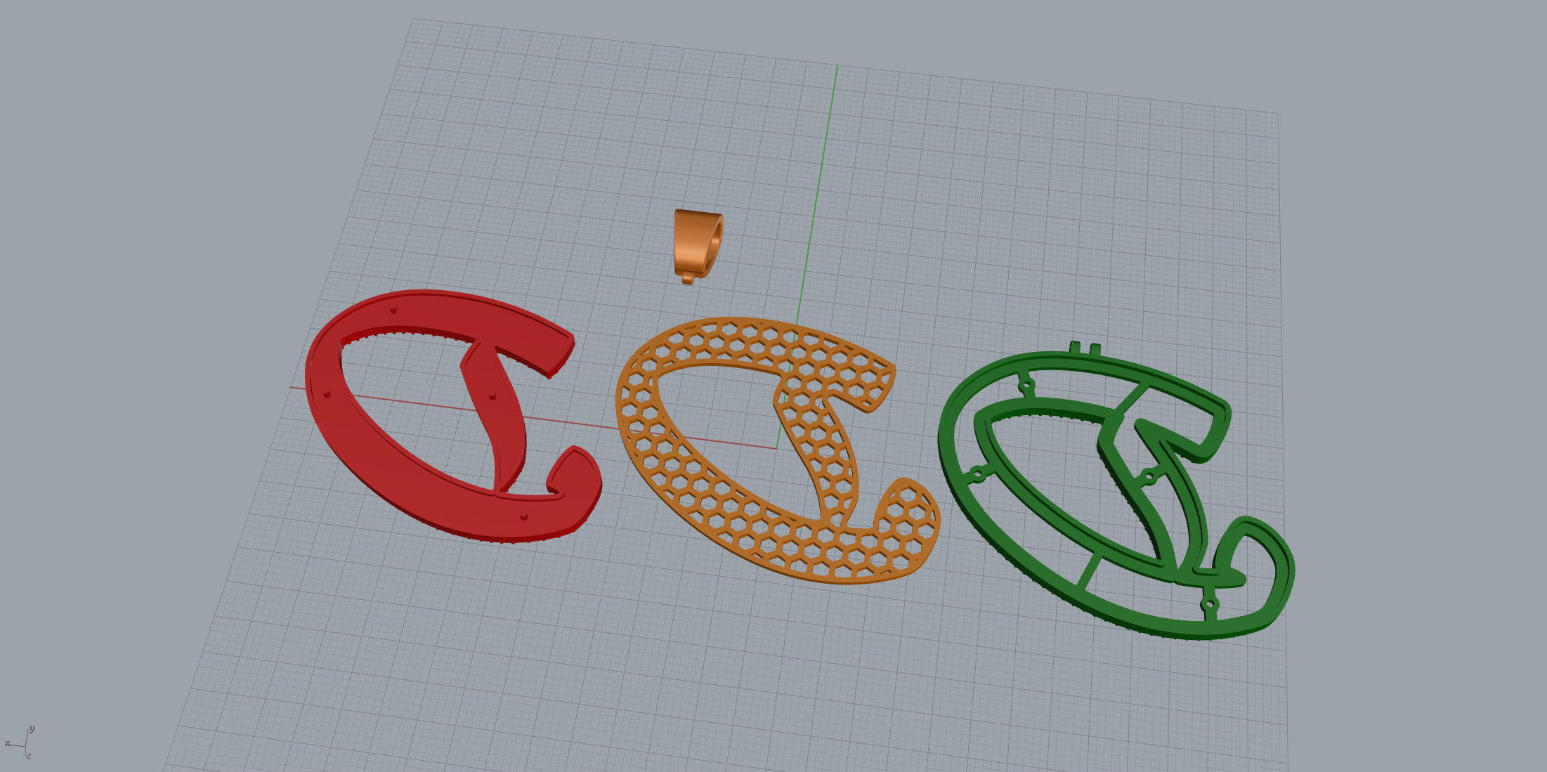 Pave Setting Font D 3D print model_11