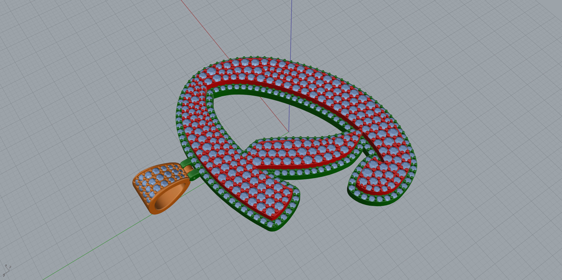 Pave Setting Font D 3D print model_4