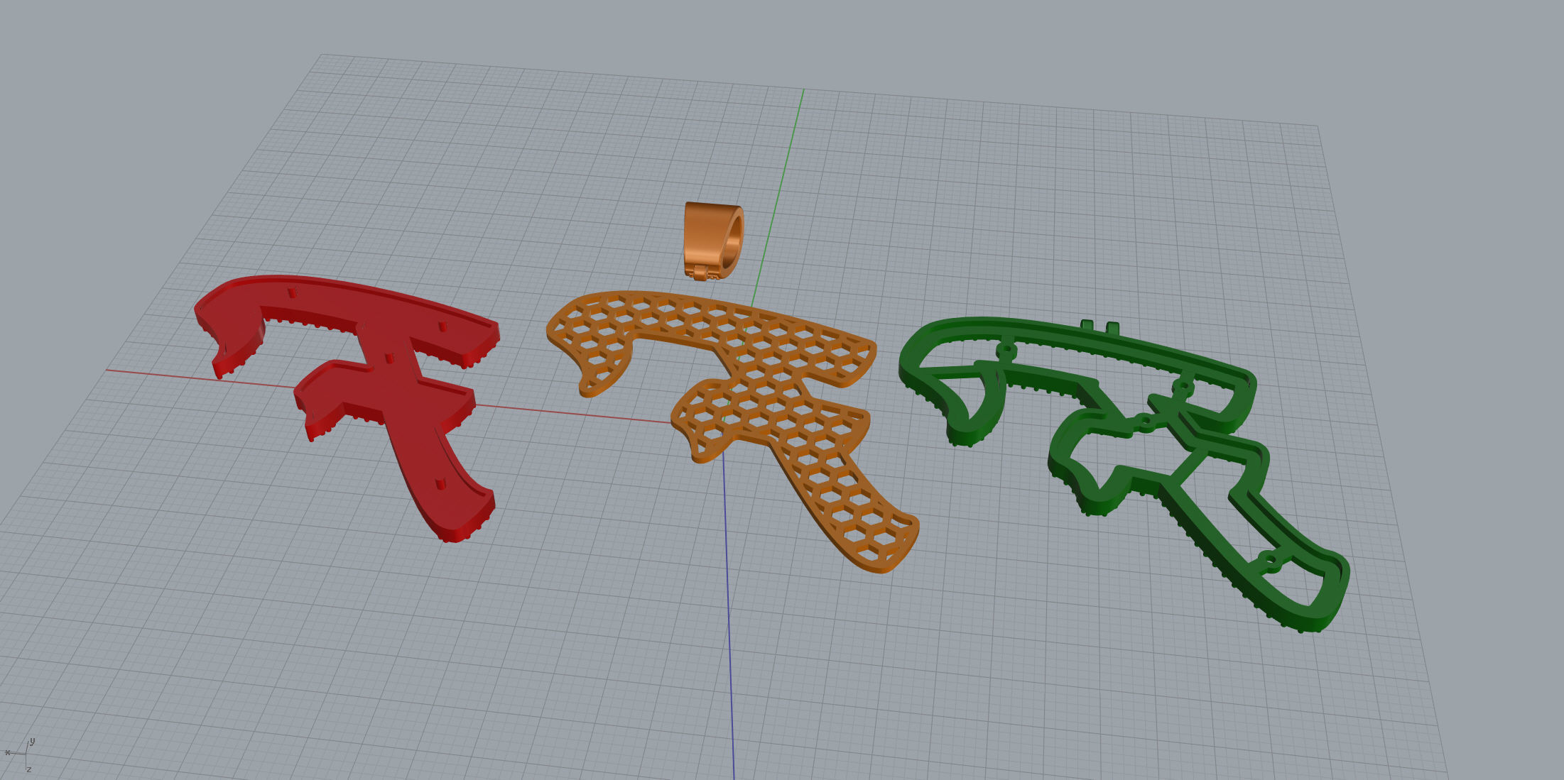 Pave Setting Font F 3D print model_11
