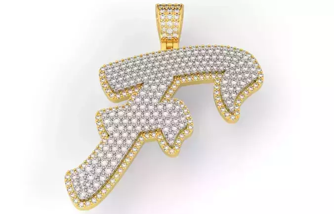 Pave Setting Font F 3D print model Pave Setting Font F 3D print model