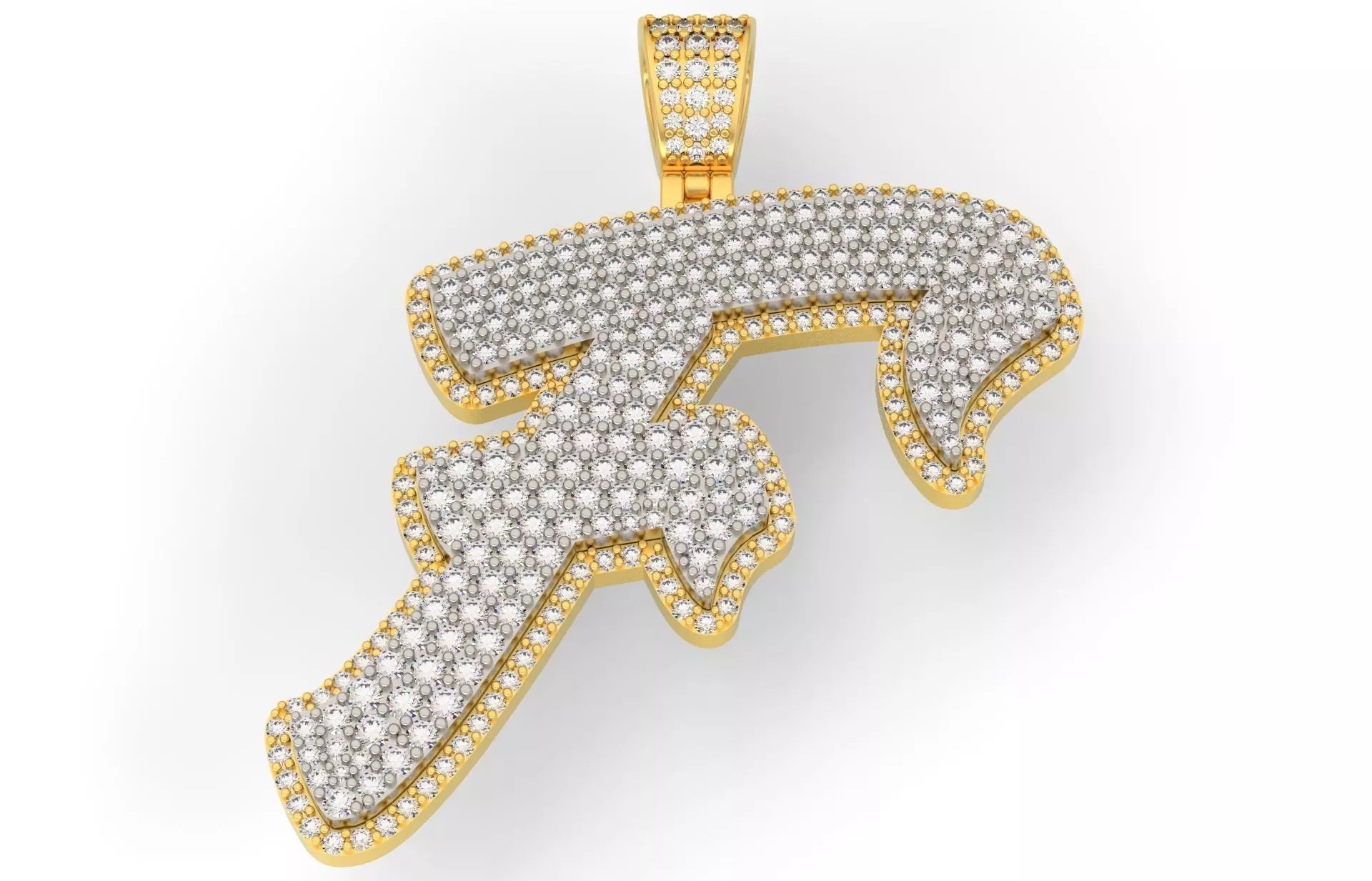 Pave Setting Font F 3D print model_0