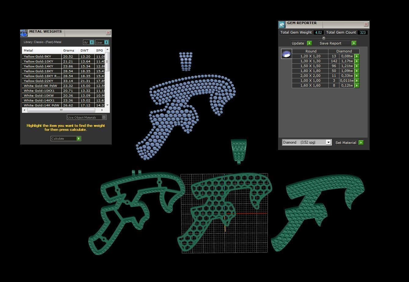 Pave Setting Font F 3D print model_3