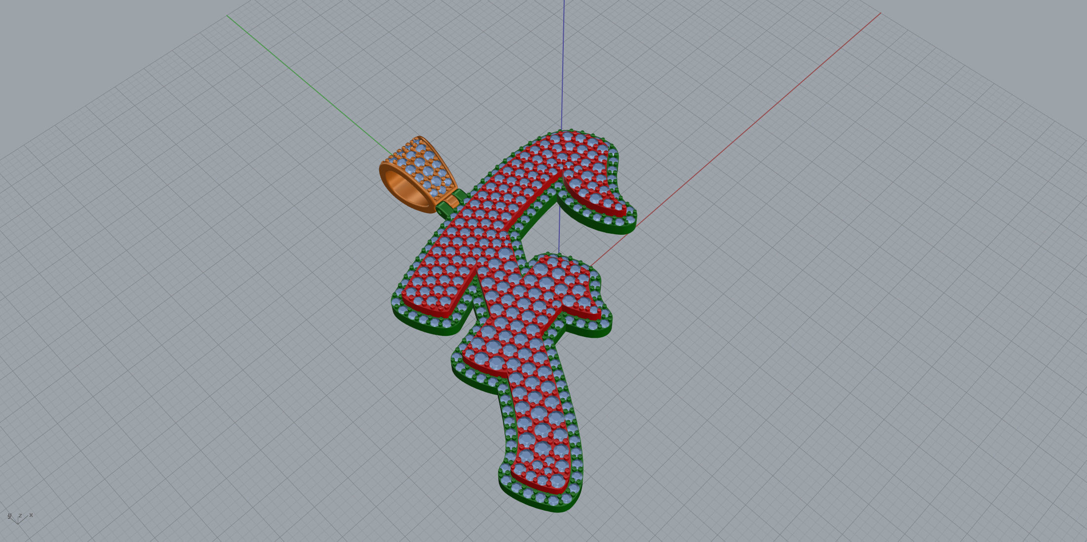 Pave Setting Font F 3D print model_4