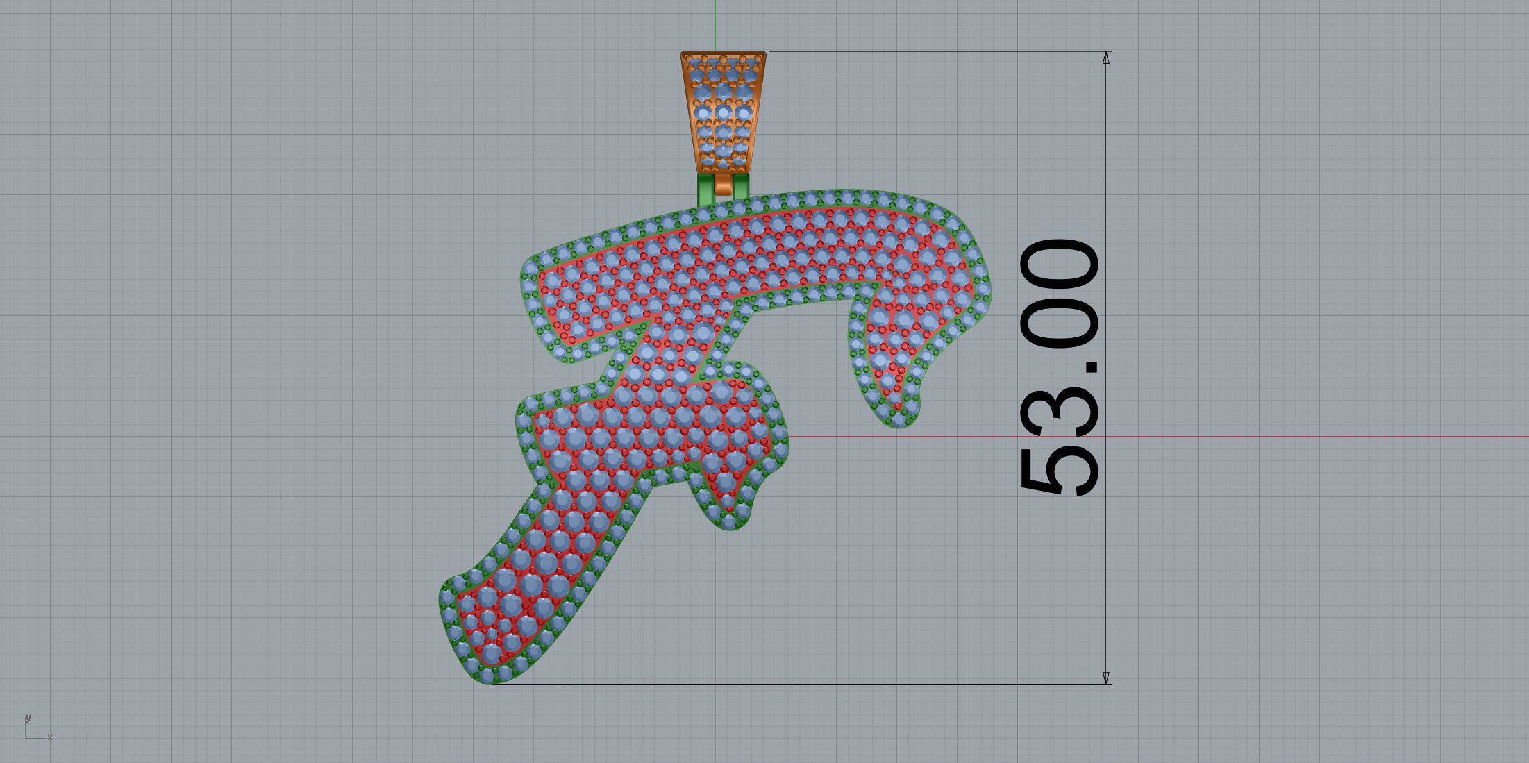 Pave Setting Font F 3D print model_8