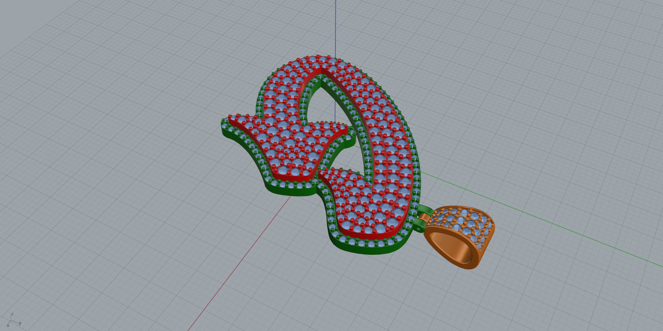 Pave Setting Font G 3D print model_5