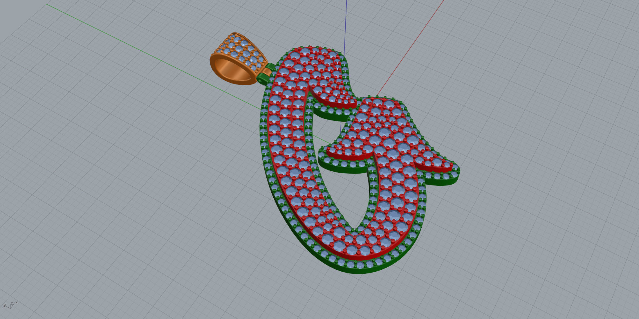 Pave Setting Font G 3D print model_3