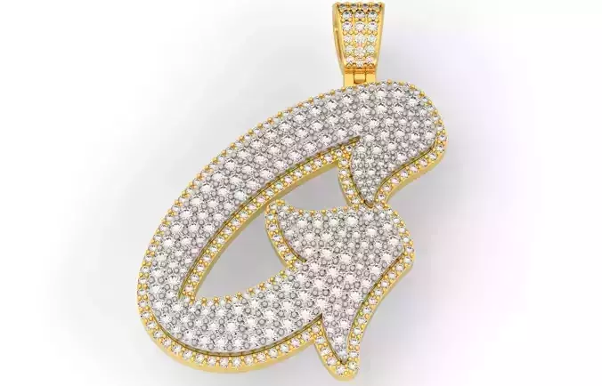 Pave Setting Font G 3D print model Pave Setting Font G 3D print model