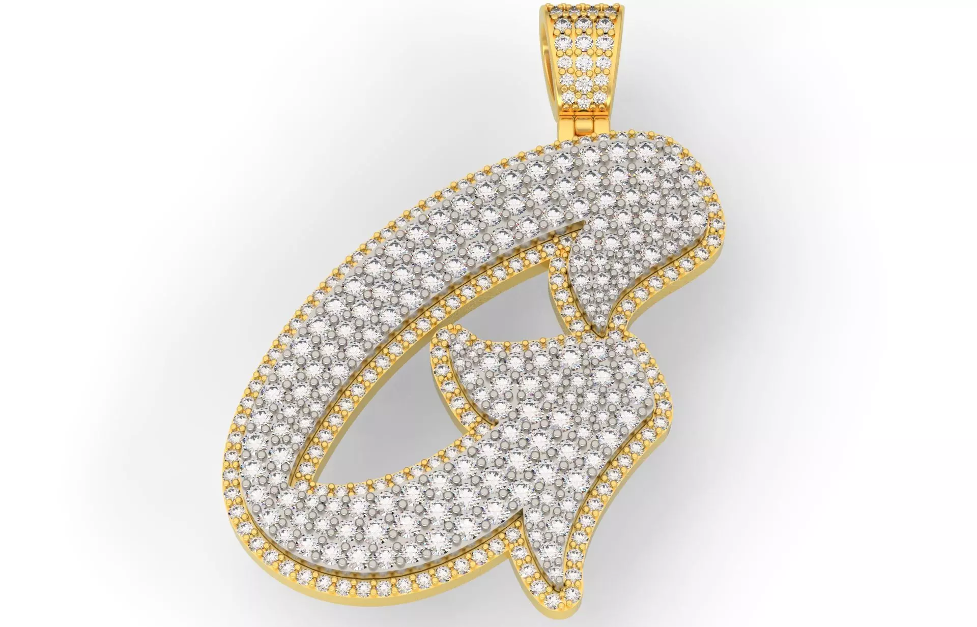 Pave Setting Font G 3D print model_0