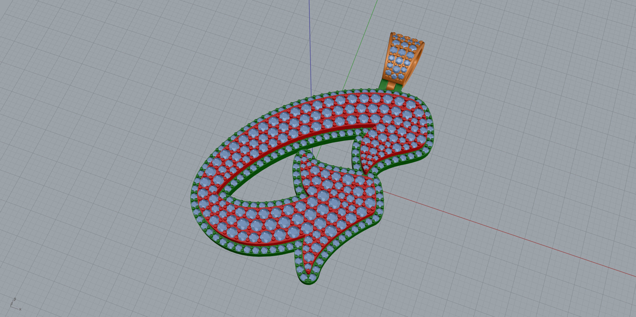 Pave Setting Font G 3D print model_6