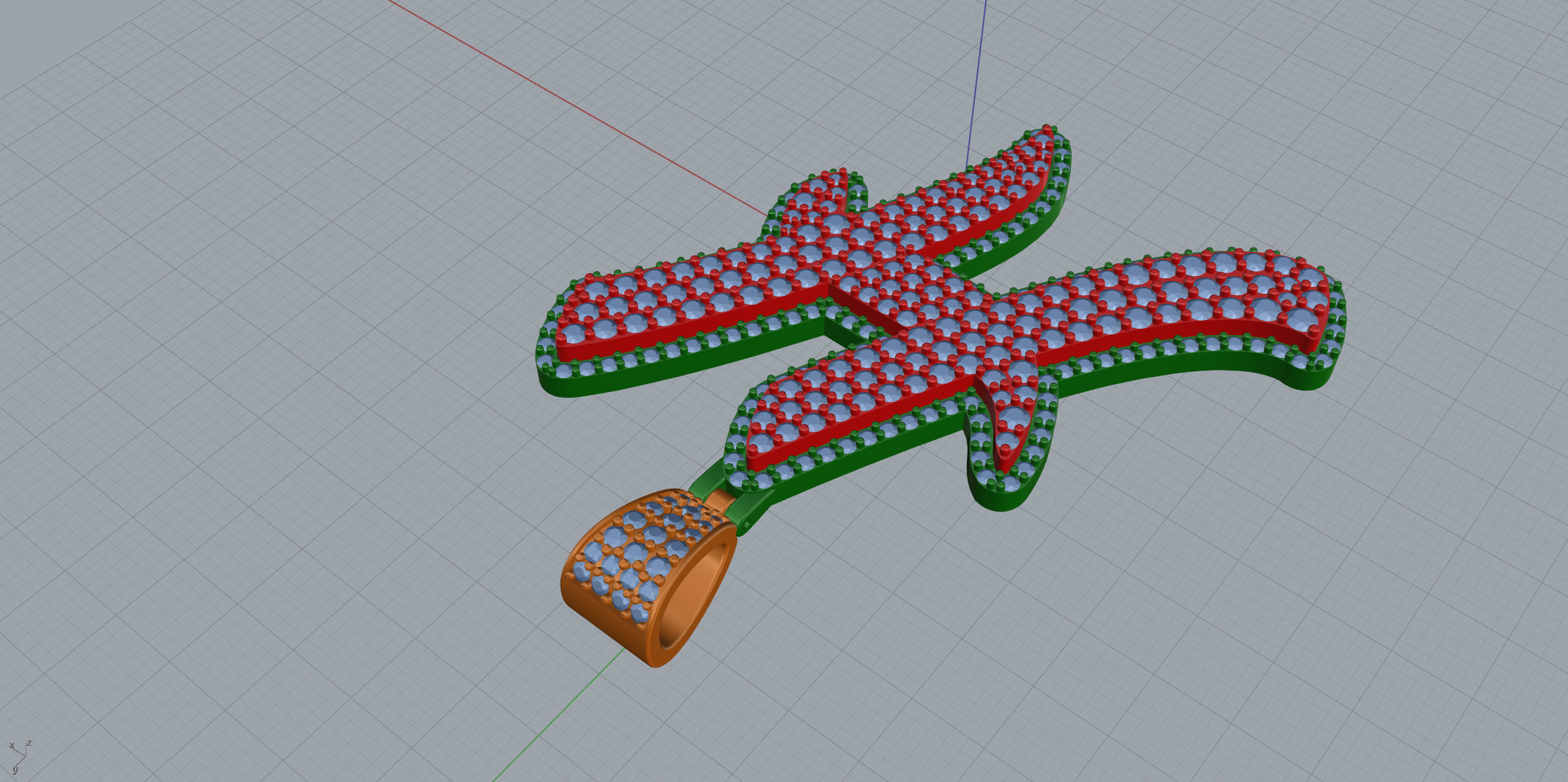 Pave Setting Font H 3D print model_5