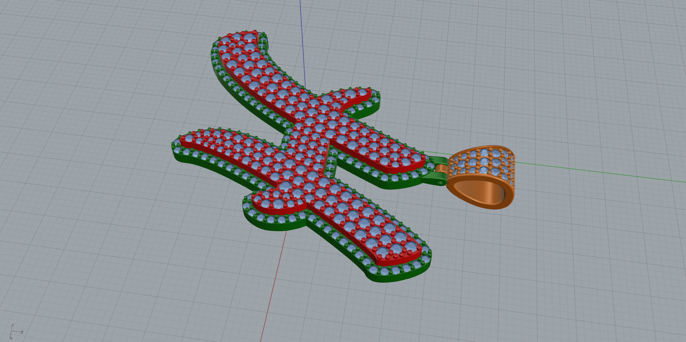 Pave Setting Font H 3D print model_6