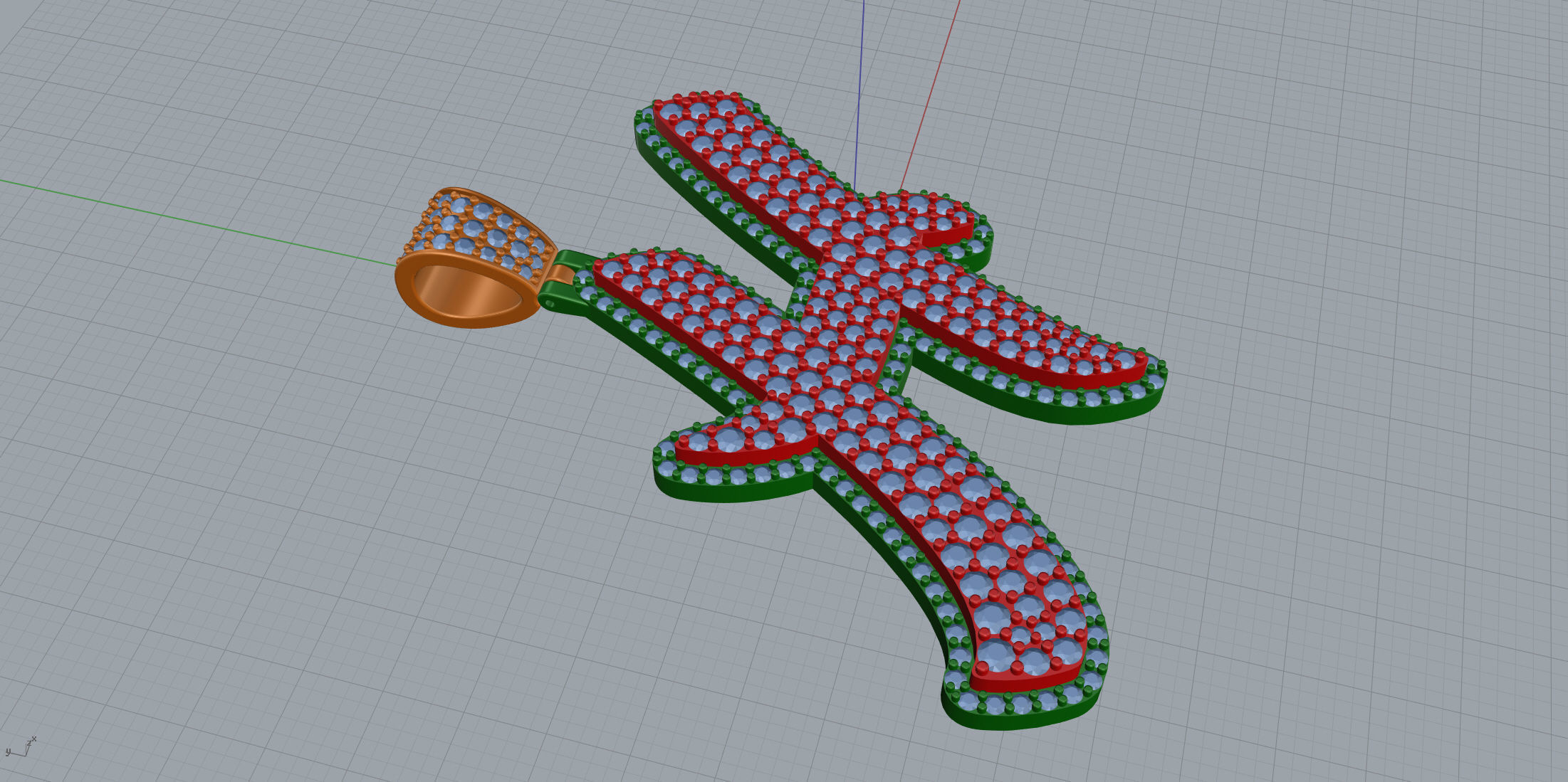 Pave Setting Font H 3D print model_4