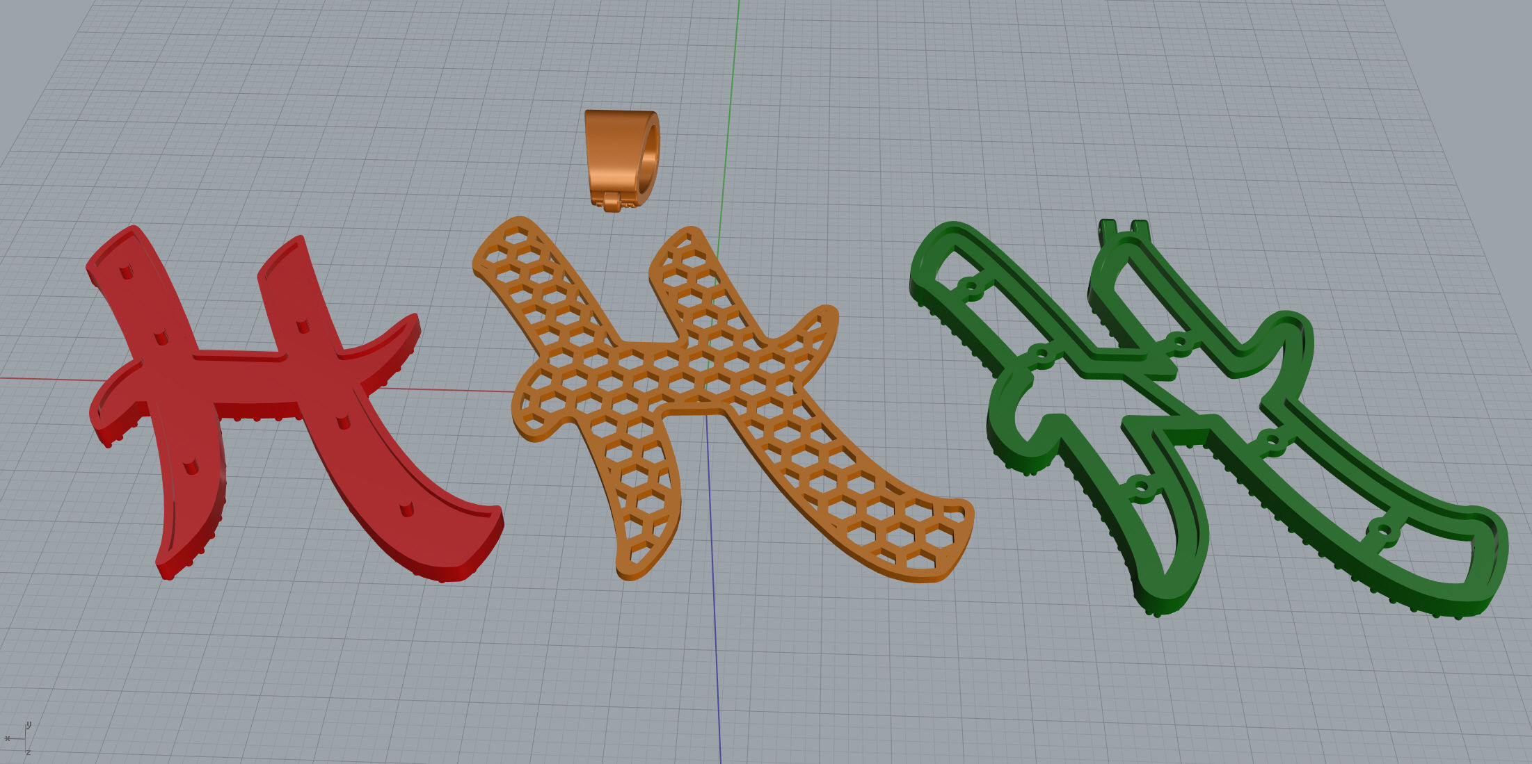 Pave Setting Font H 3D print model_11