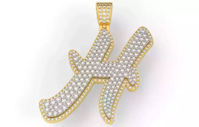 Pave Setting Font H 3D print model Pave Setting Font H 3D print model