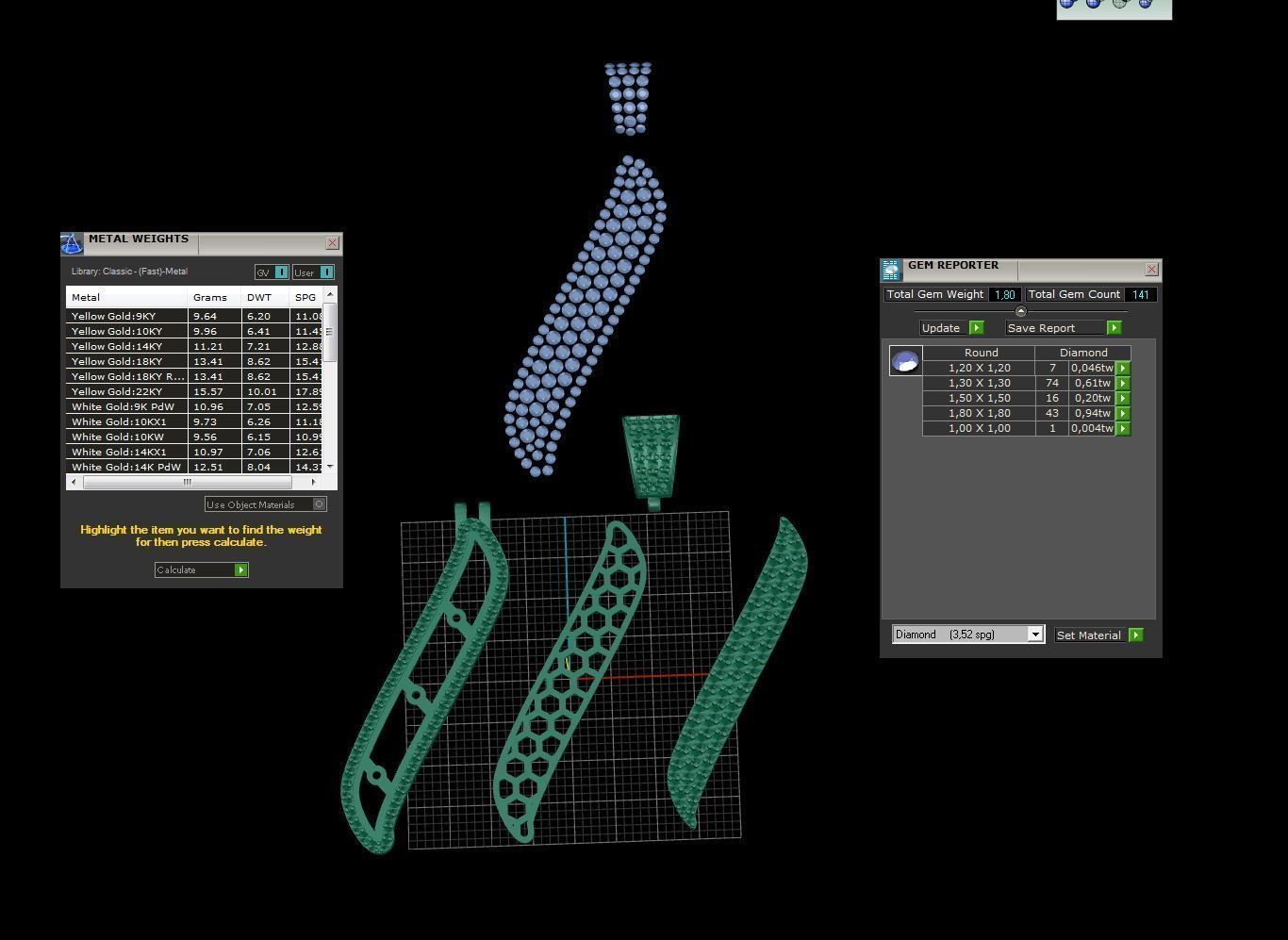 Pave Setting Font I 3D print model_3
