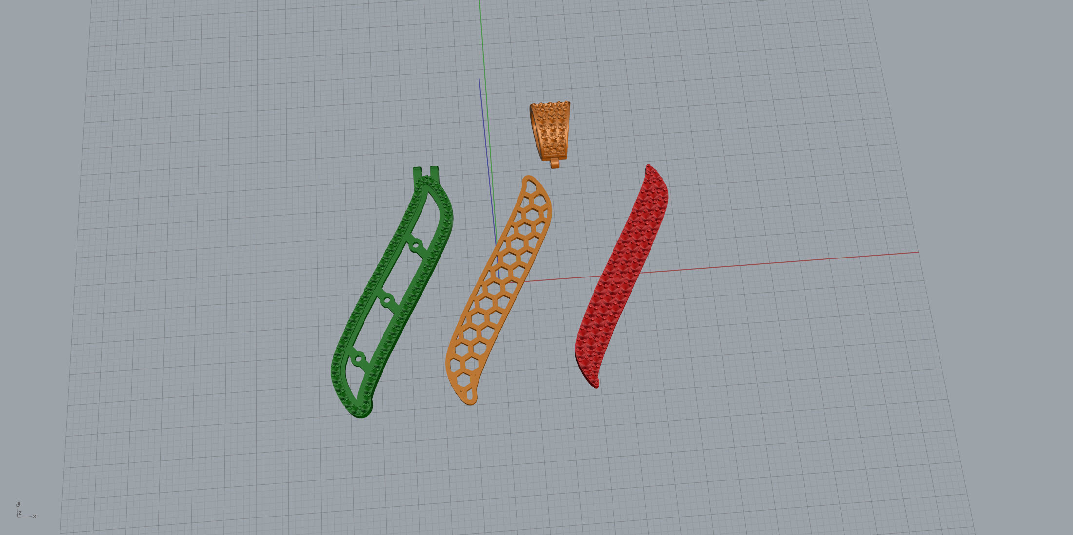 Pave Setting Font I 3D print model_10