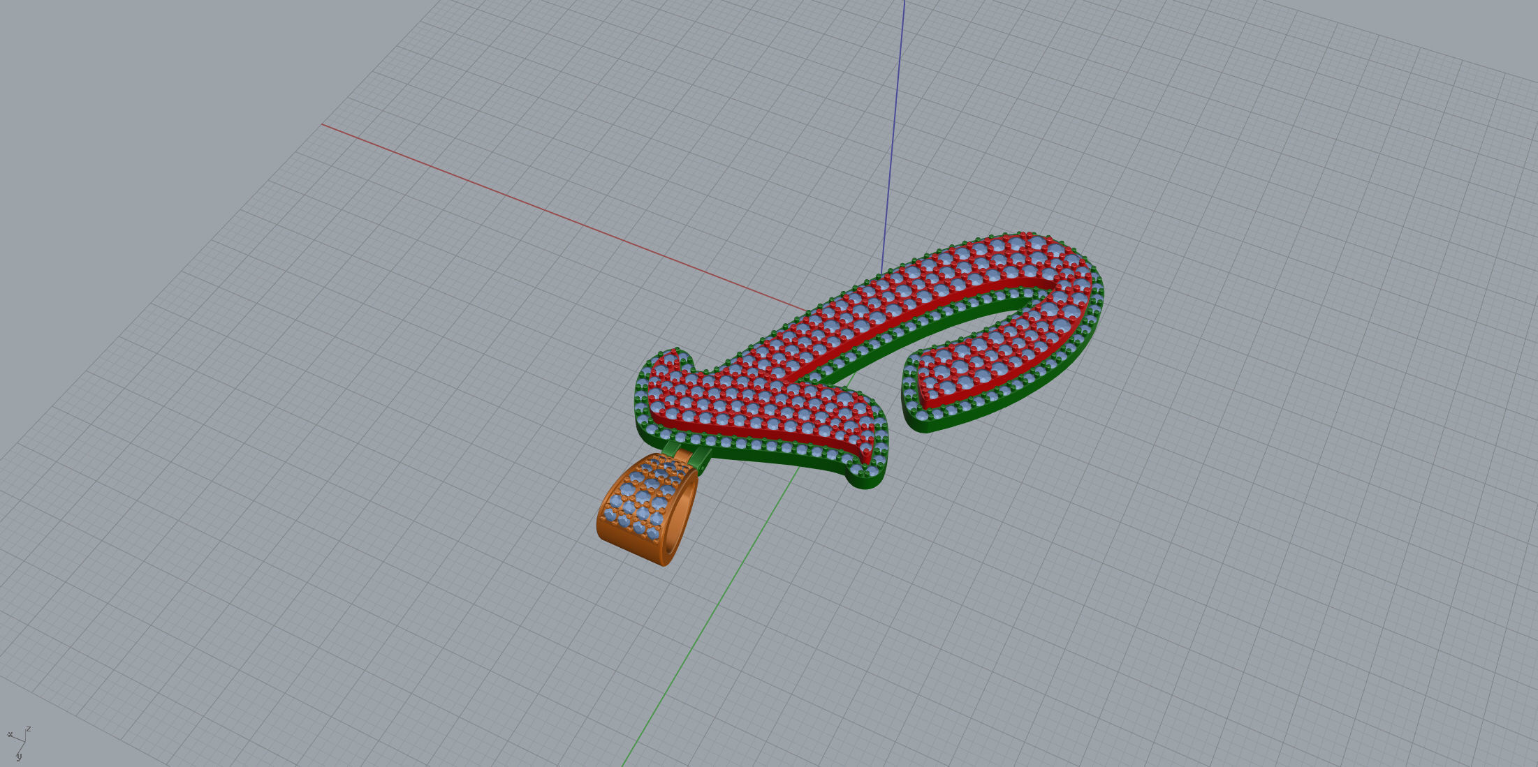 Pave Setting Font J 3D print model_5