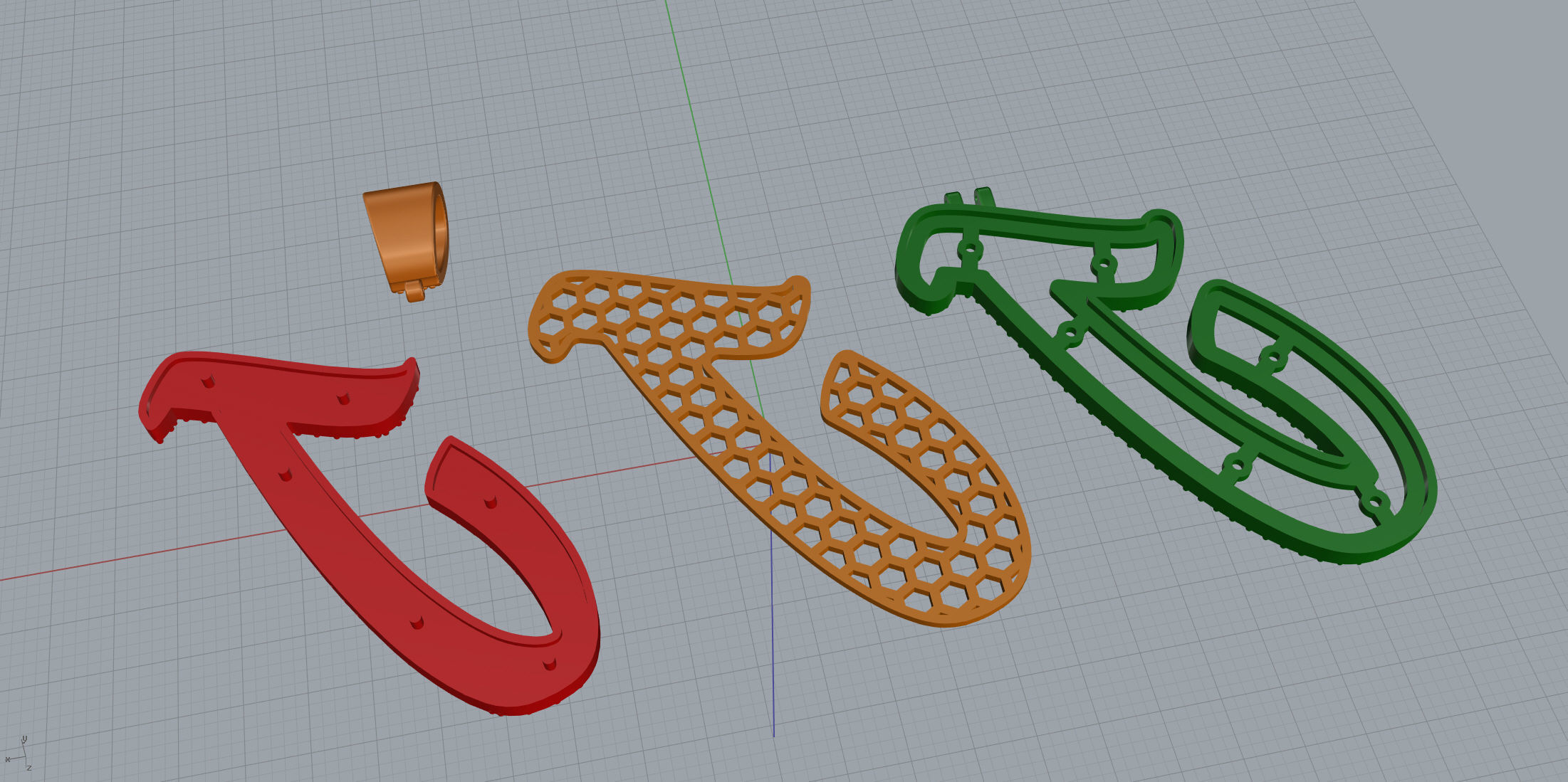 Pave Setting Font J 3D print model_11