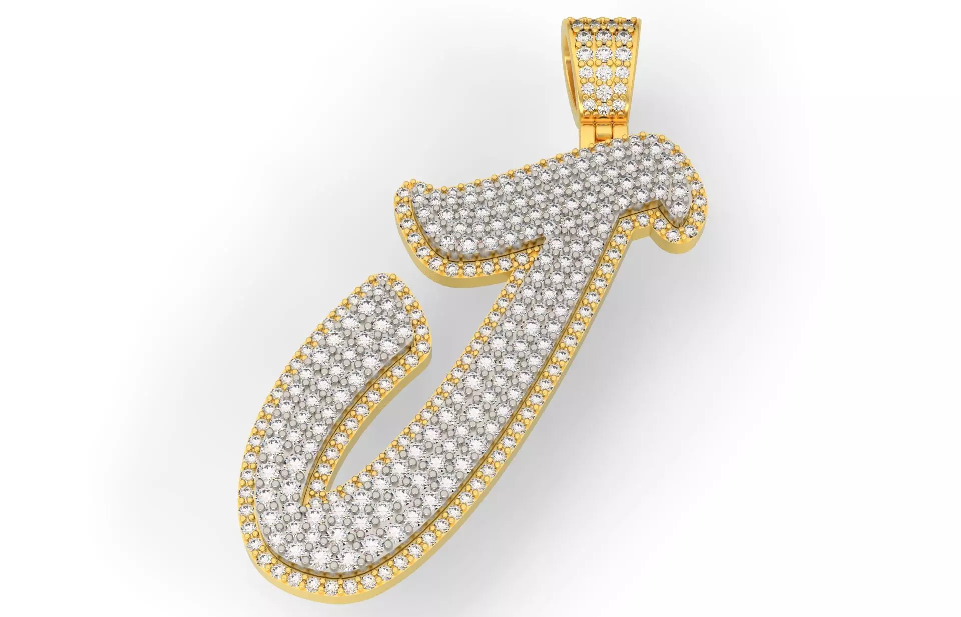 Pave Setting Font J 3D print model_0