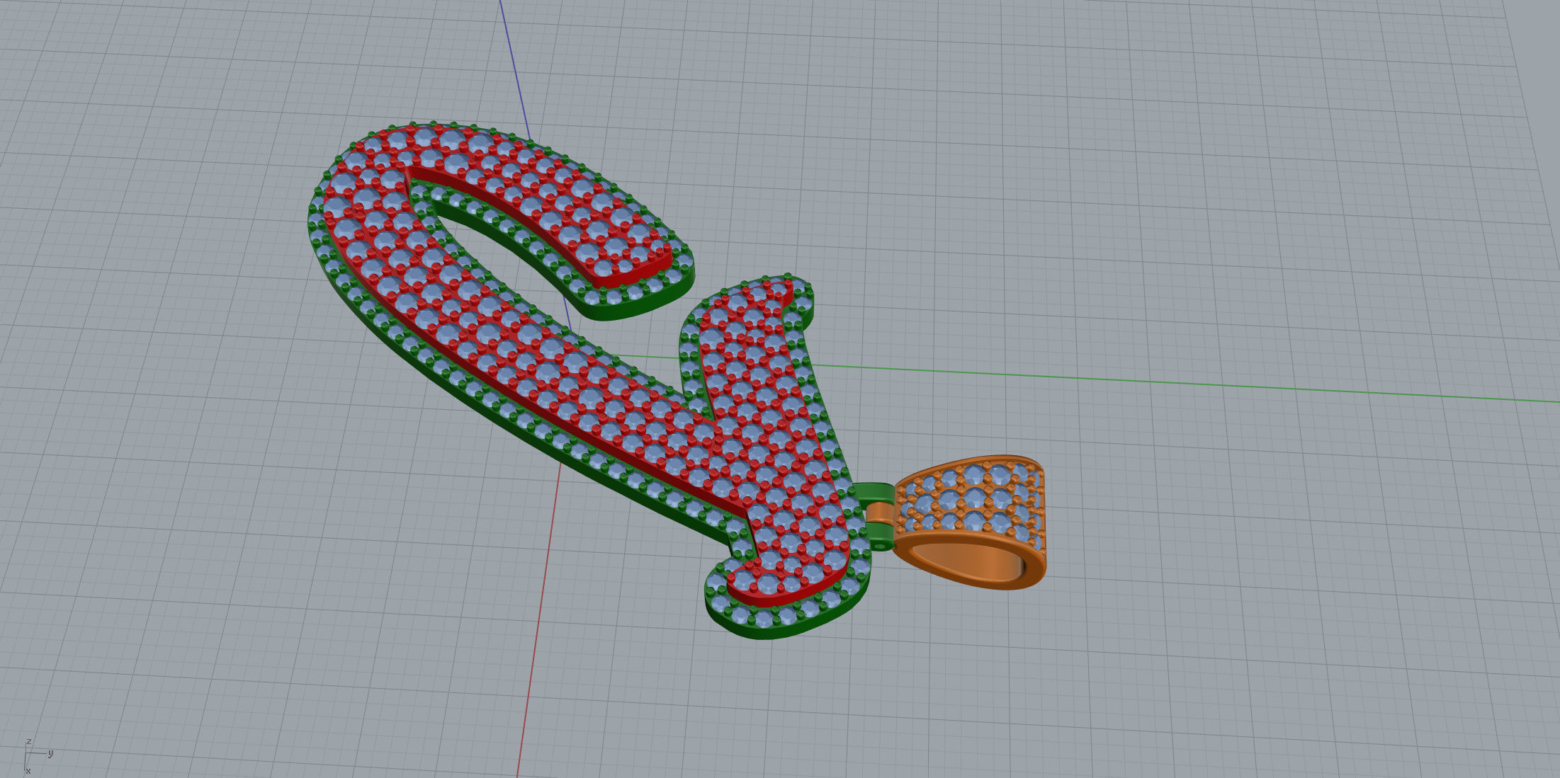 Pave Setting Font J 3D print model_6