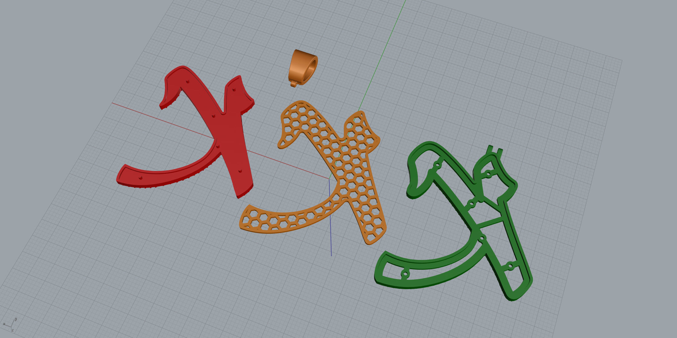 Pave Setting Font K 3D print model_11