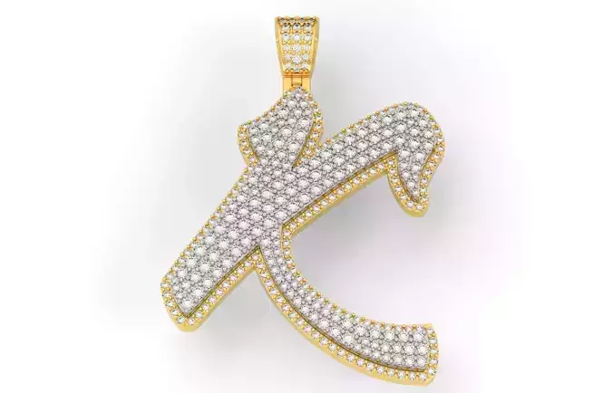 Pave Setting Font K 3D print model Pave Setting Font K 3D print model