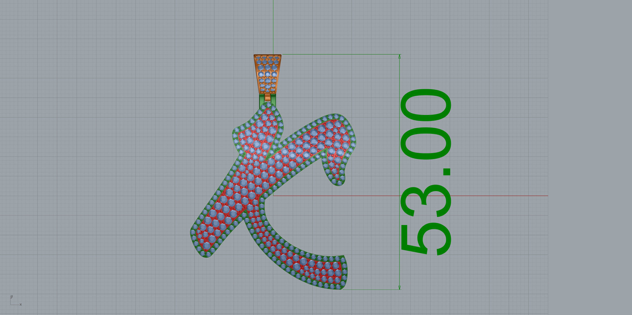 Pave Setting Font K 3D print model_8