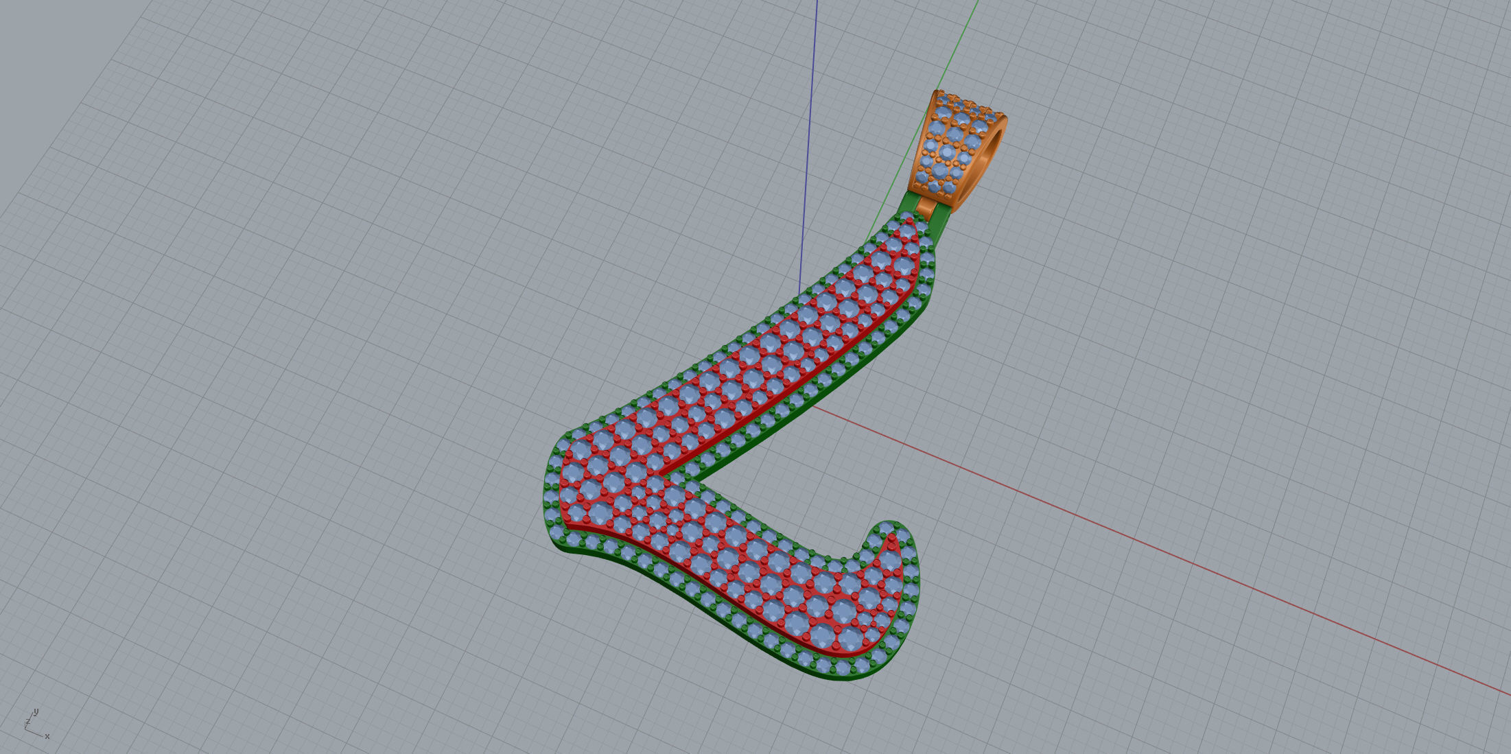 Pave Setting Font L 3D print model_7