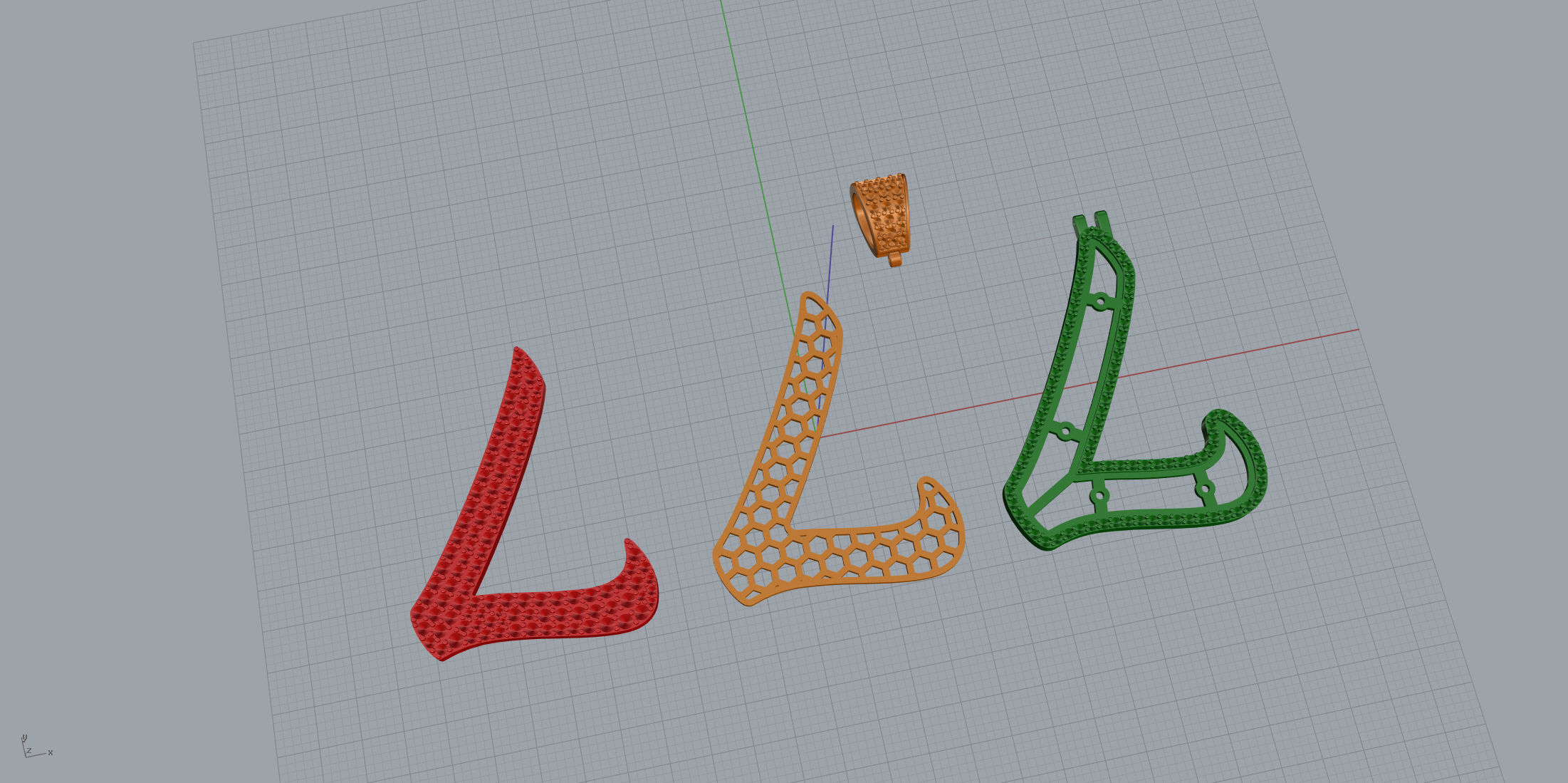 Pave Setting Font L 3D print model_10