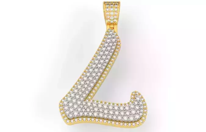 Pave Setting Font L 3D print model Pave Setting Font L 3D print model