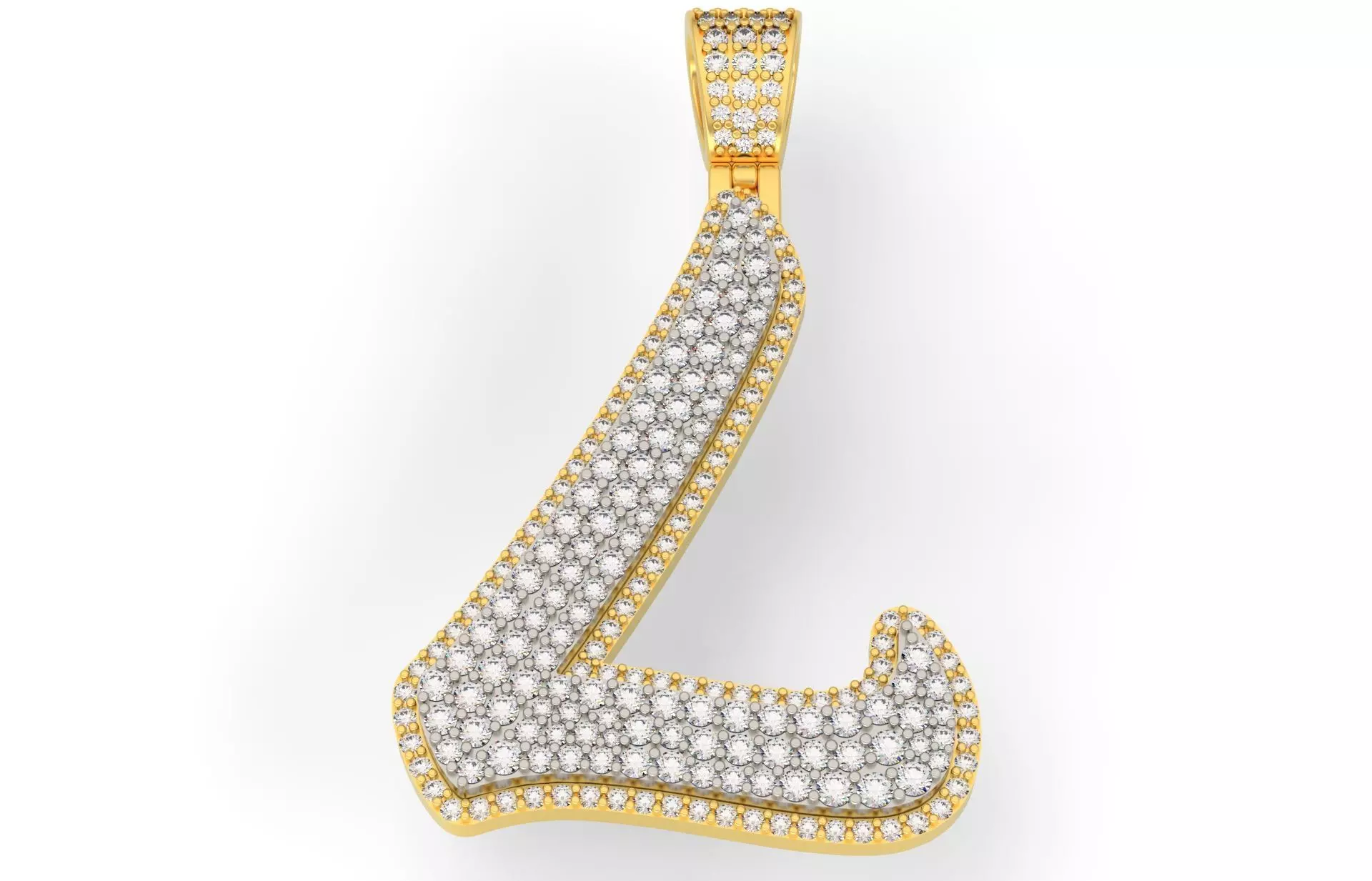 Pave Setting Font L 3D print model_0