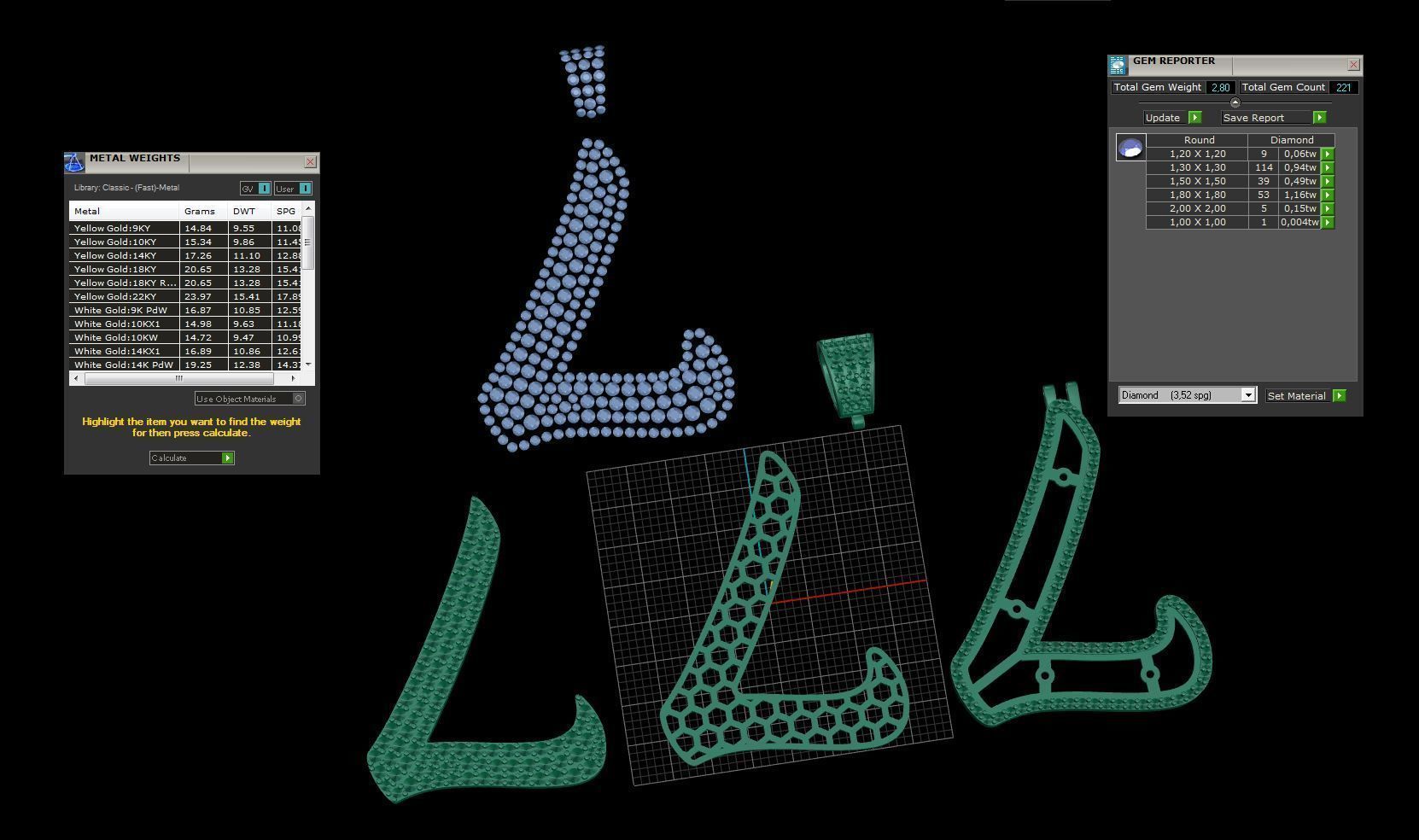 Pave Setting Font L 3D print model_3