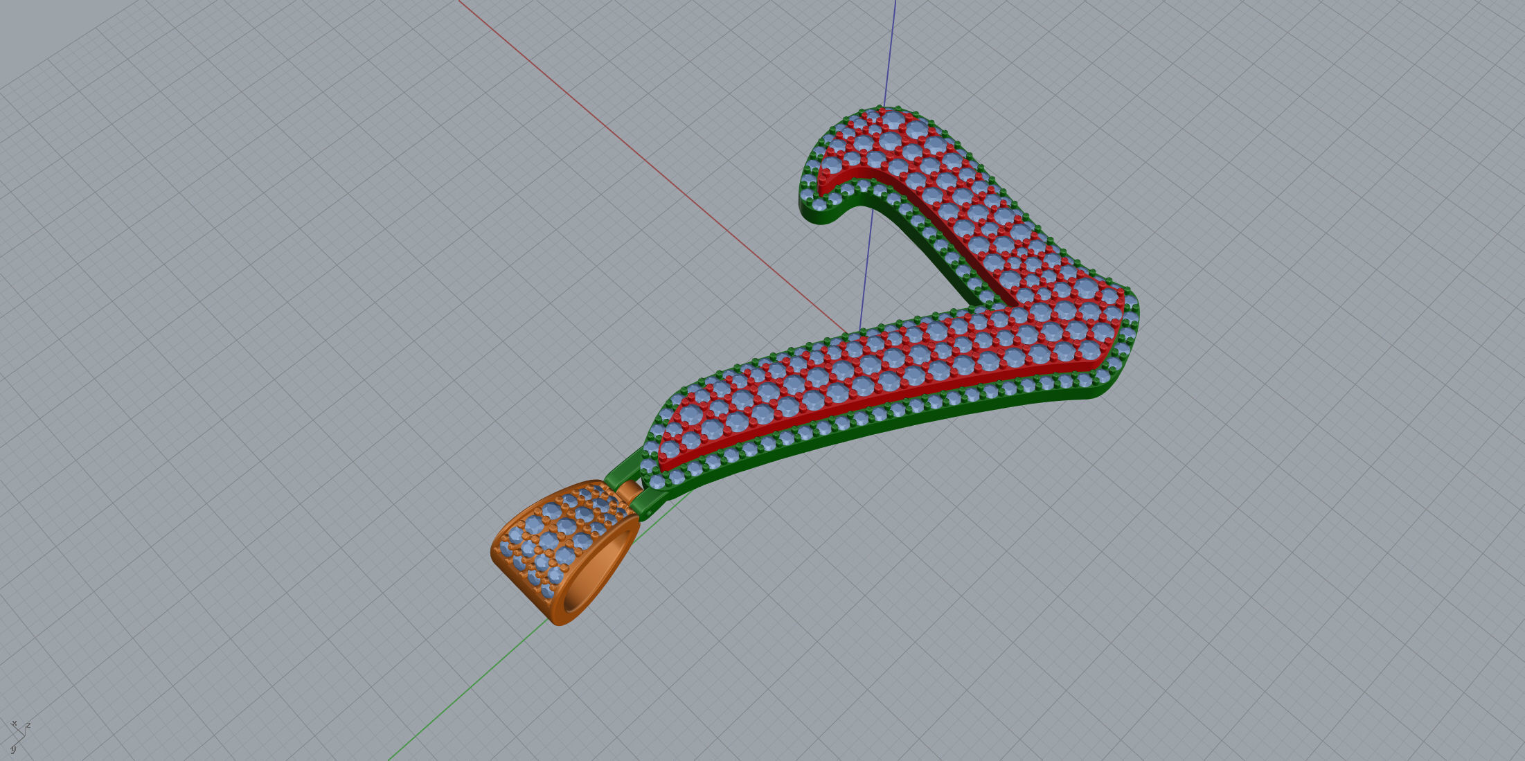 Pave Setting Font L 3D print model_5