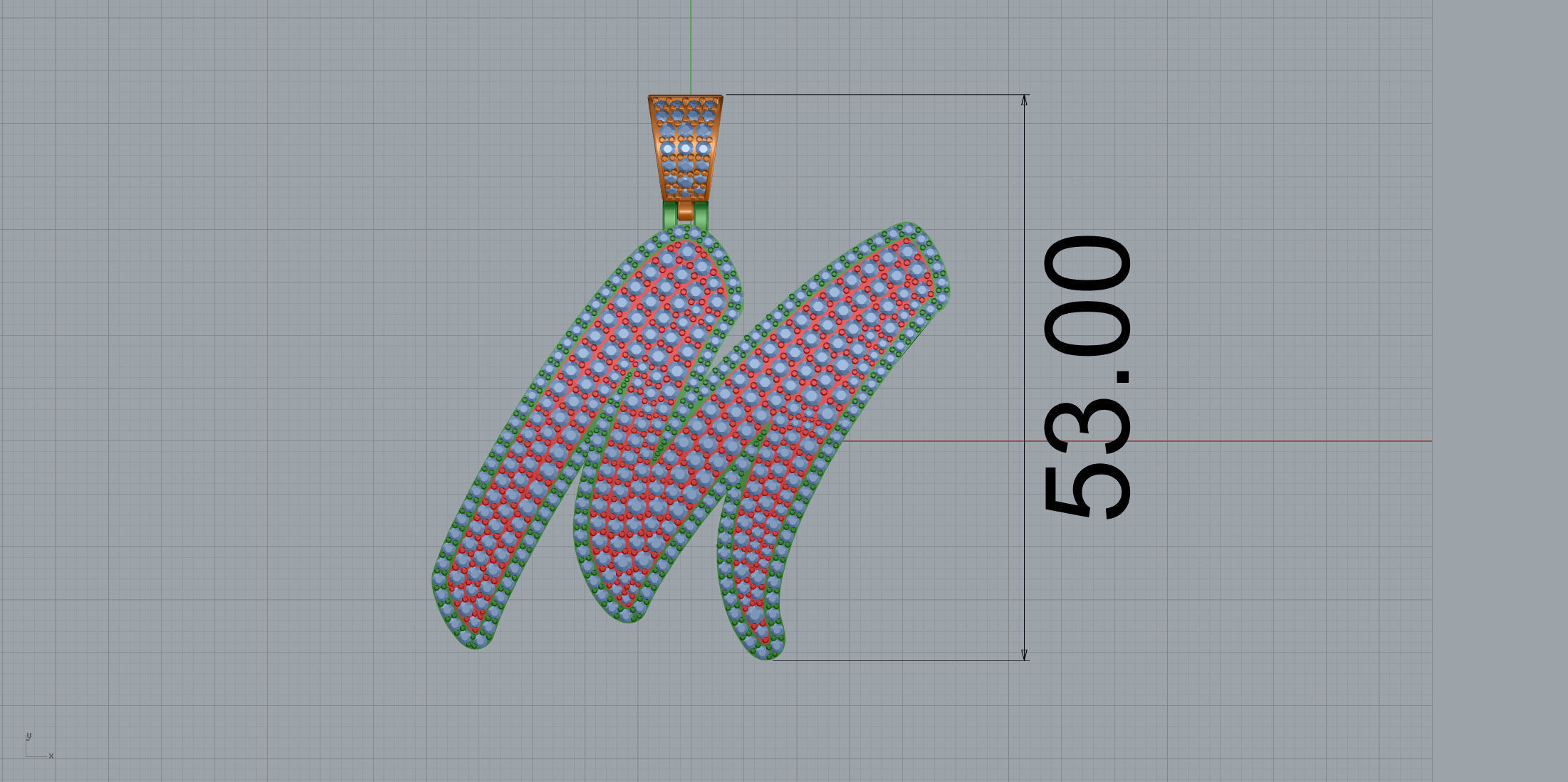 Pave Setting Font M 3D print model_8