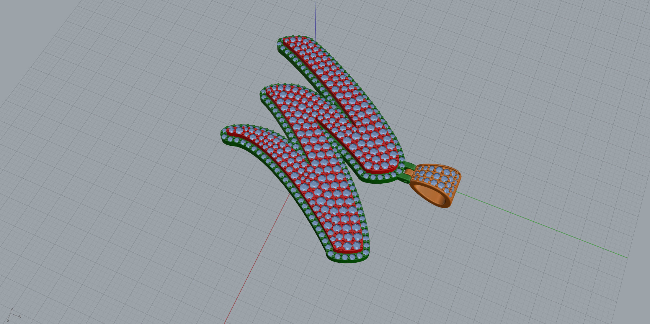 Pave Setting Font M 3D print model_6