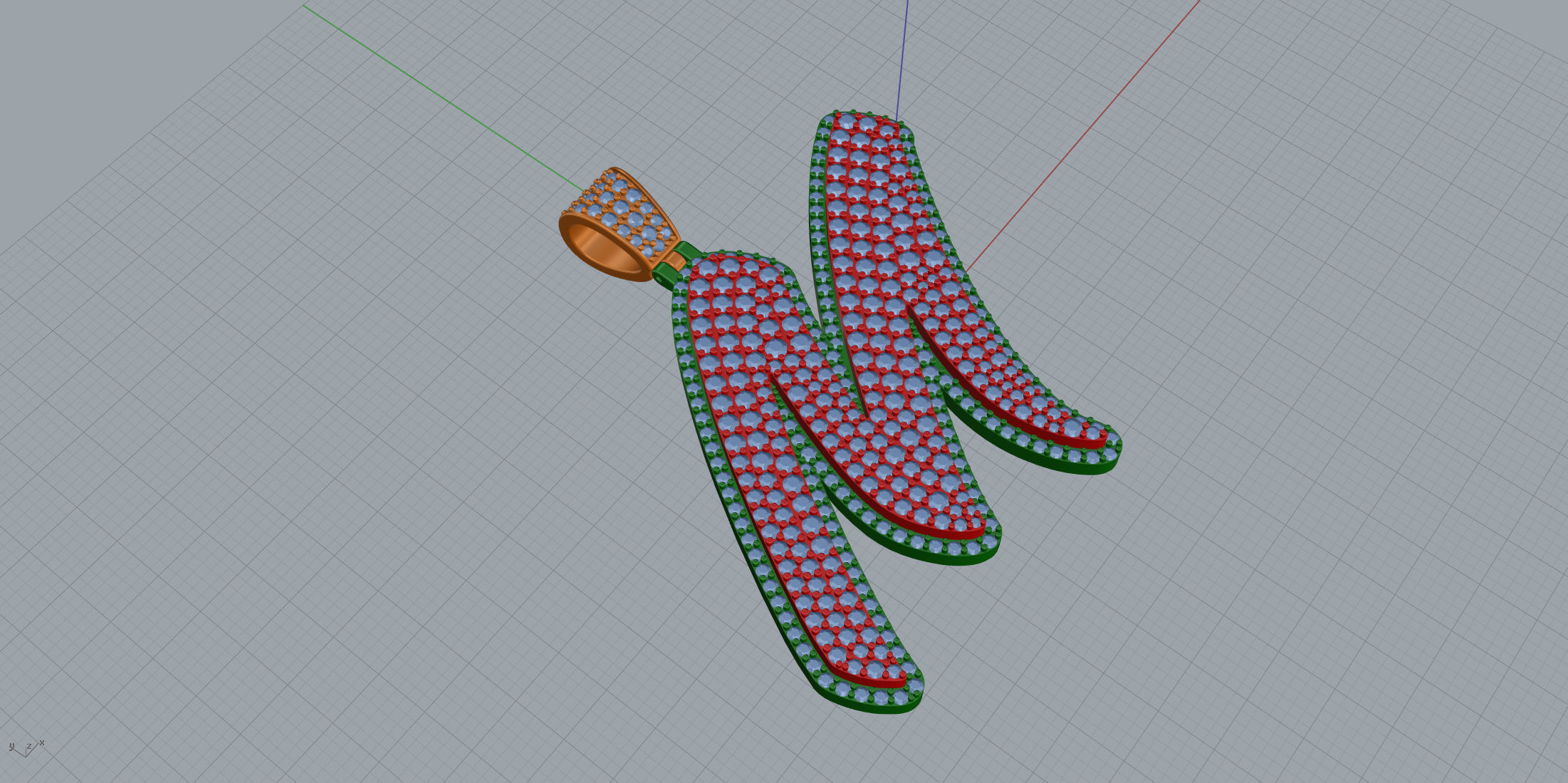 Pave Setting Font M 3D print model_4