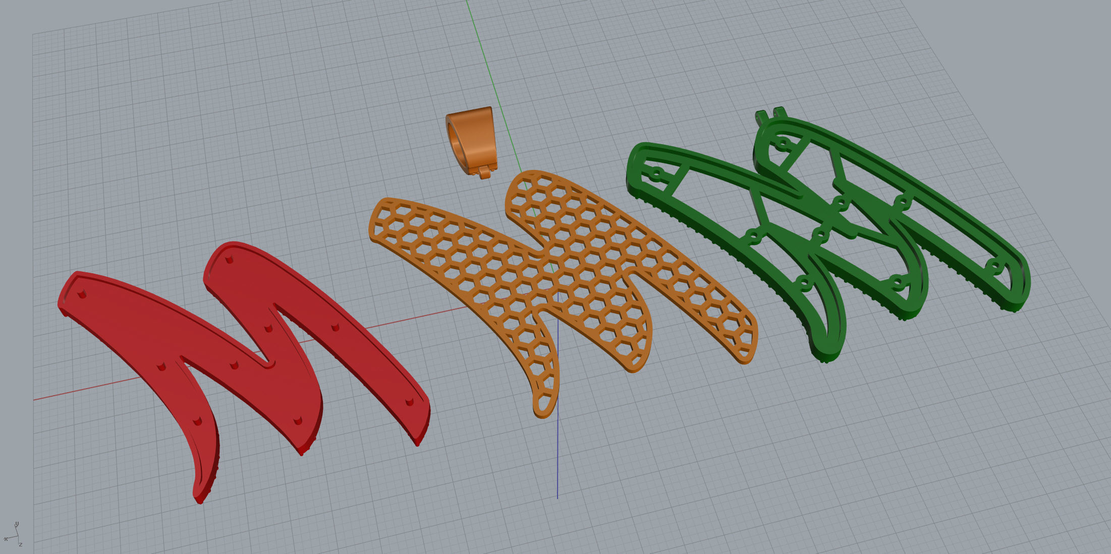 Pave Setting Font M 3D print model_11