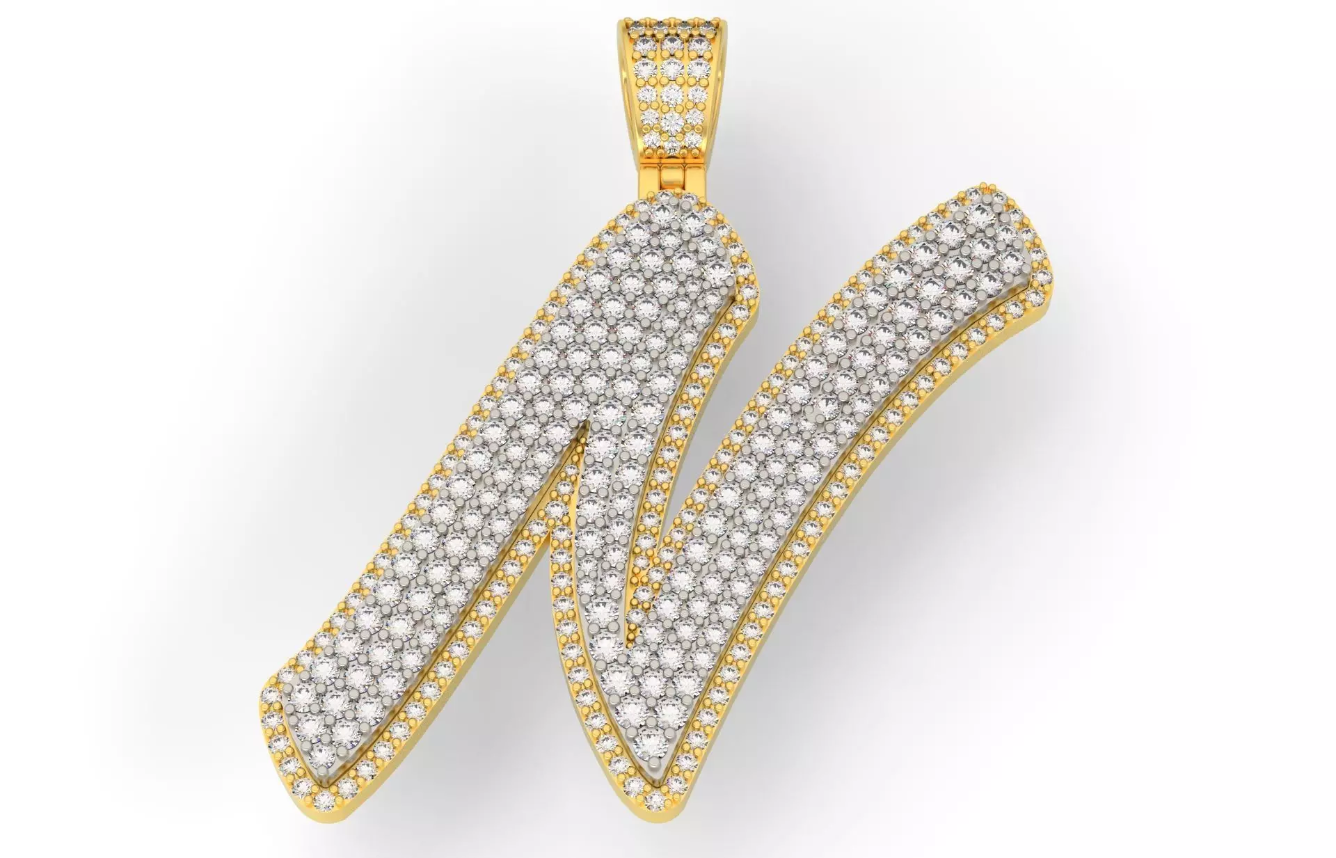 Pave Setting Font N 3D print model_0