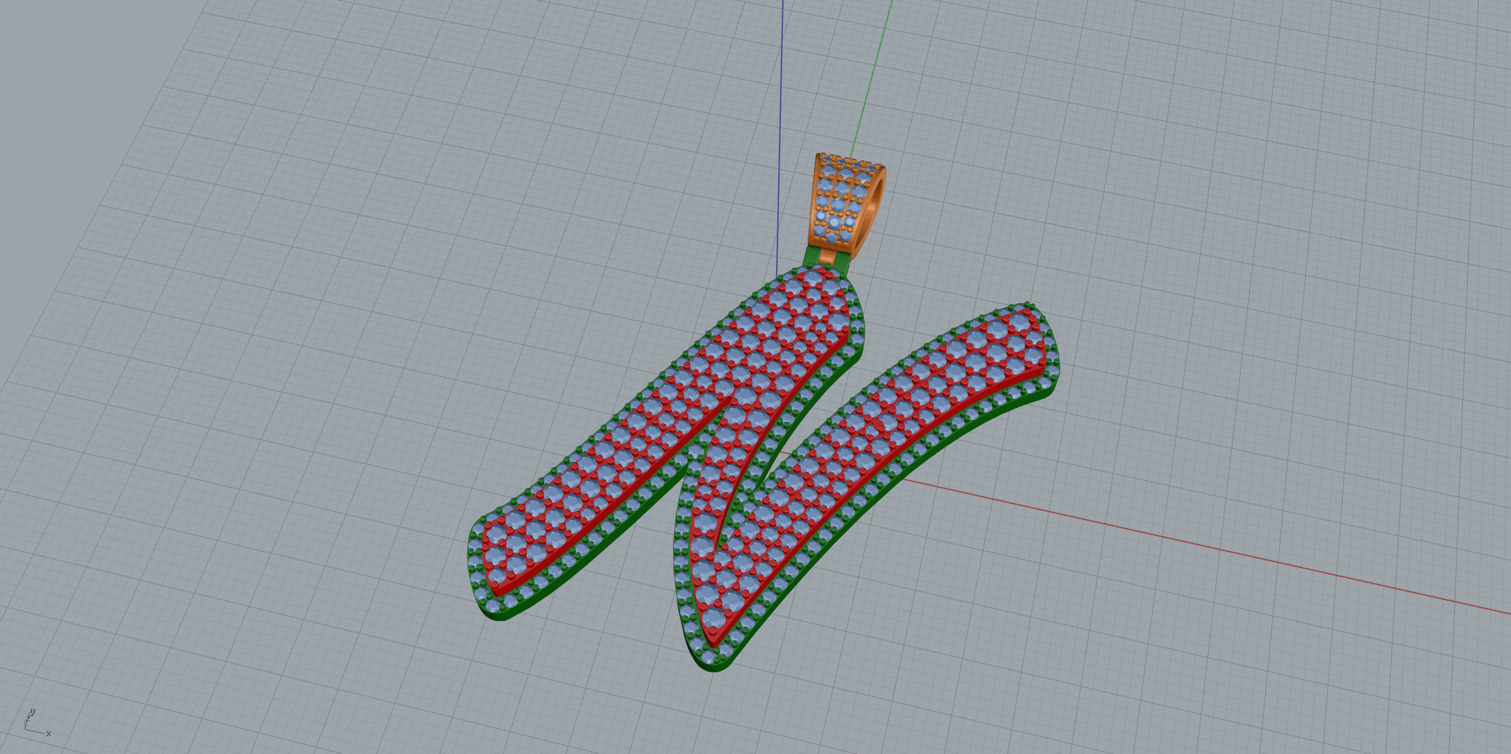 Pave Setting Font N 3D print model_7