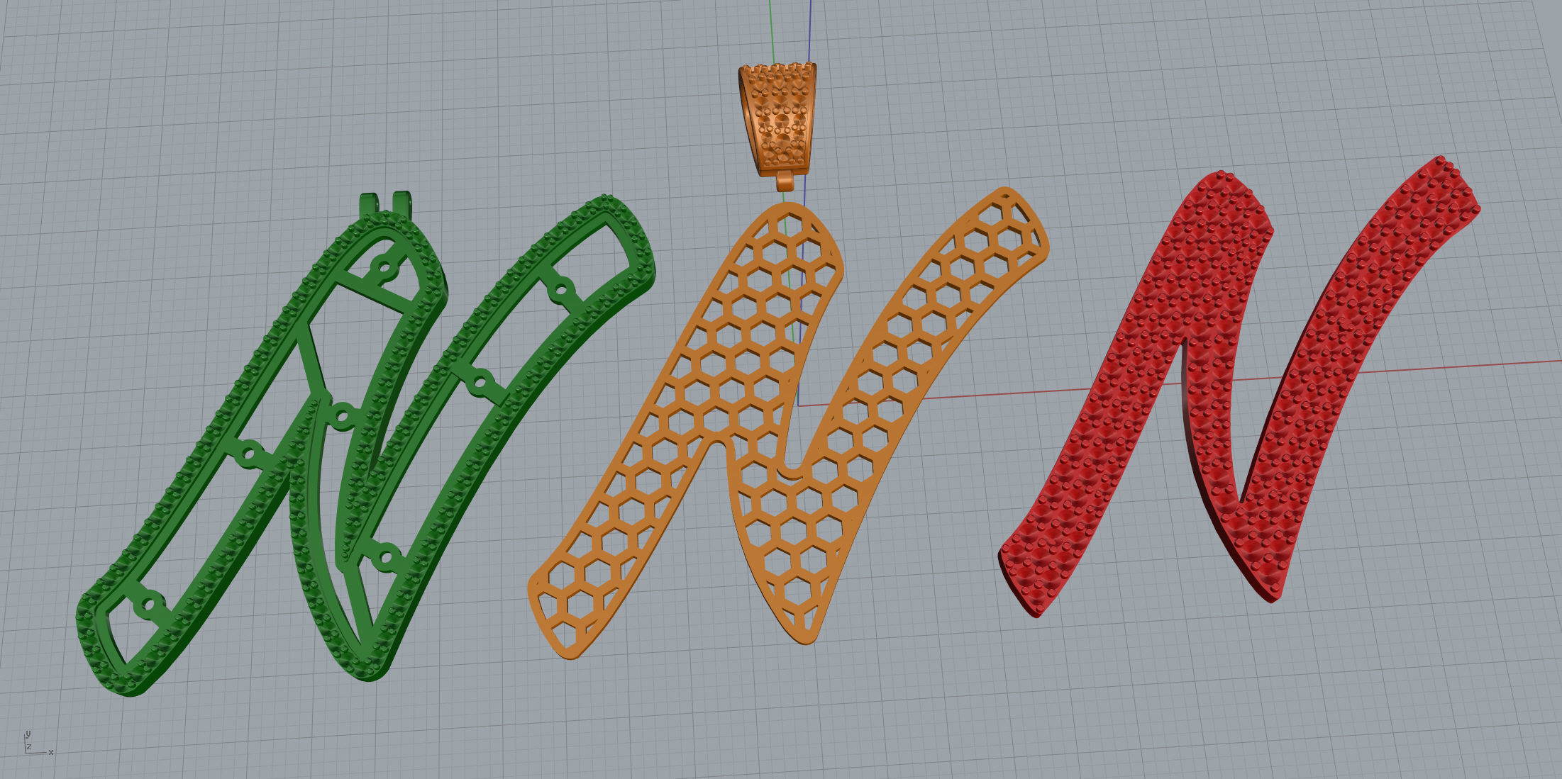 Pave Setting Font N 3D print model_10