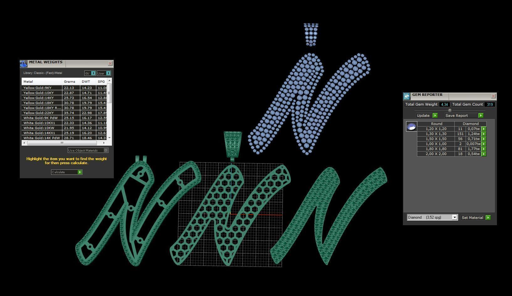 Pave Setting Font N 3D print model_3