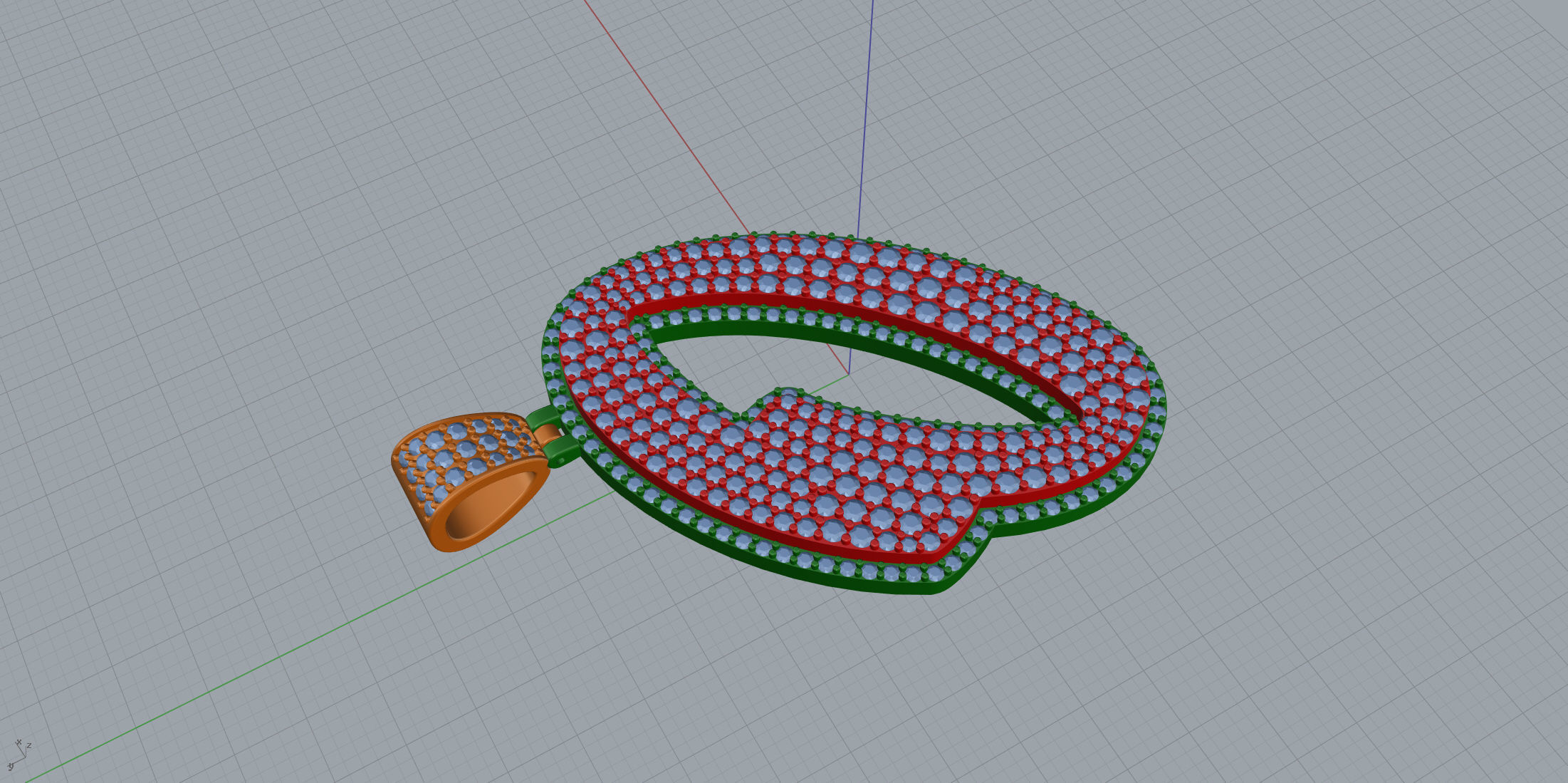 Pave Setting Font O 3D print model_4