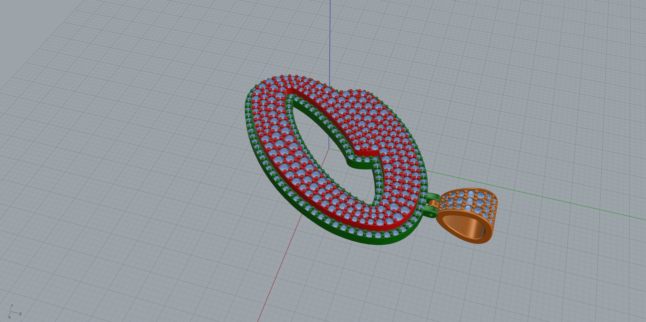 Pave Setting Font O 3D print model_6