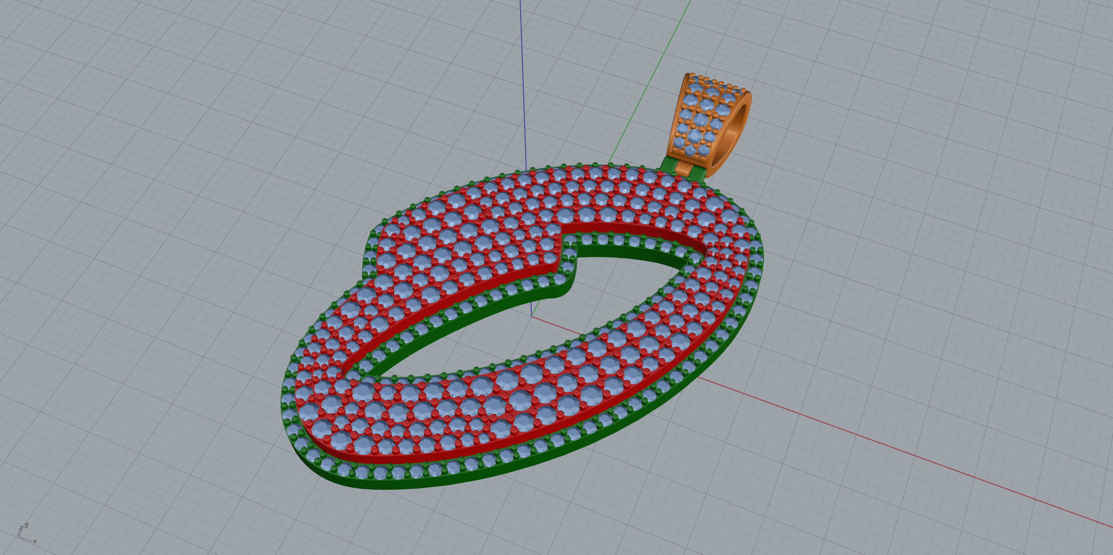 Pave Setting Font O 3D print model_7
